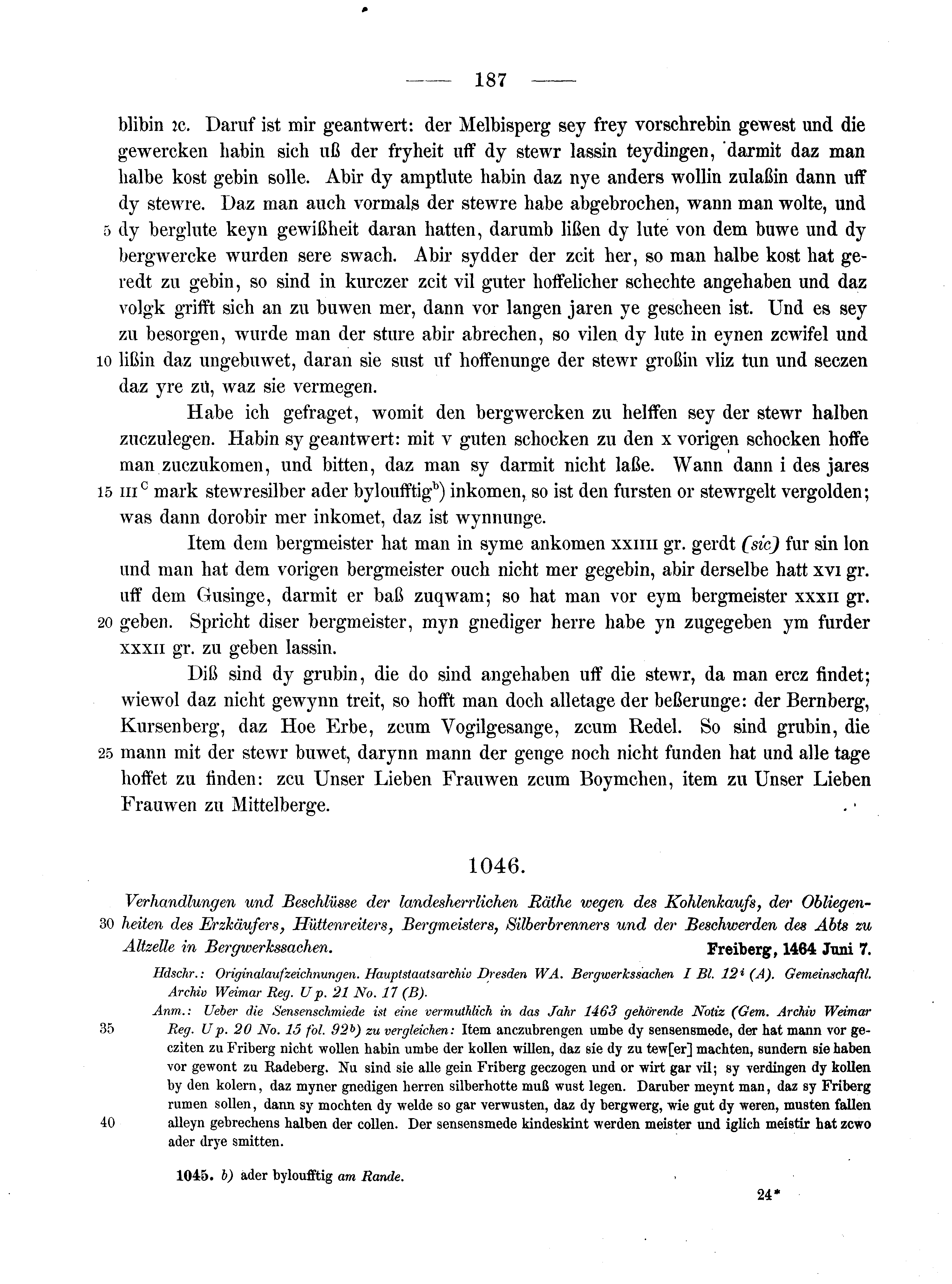 Historische Urkunde Seite 187 aus Band cds2_13