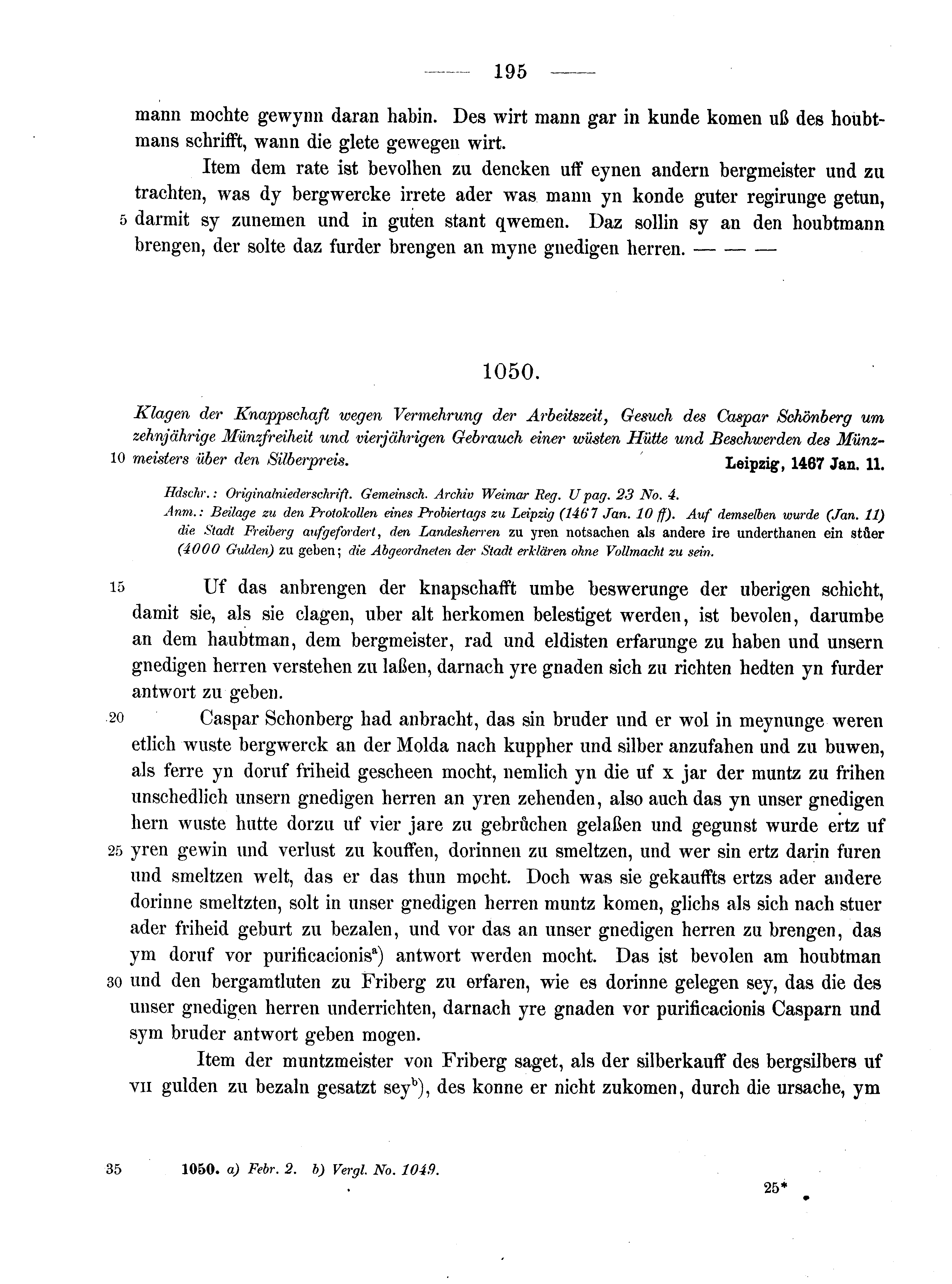 Historische Urkunde Seite 195 aus Band cds2_13