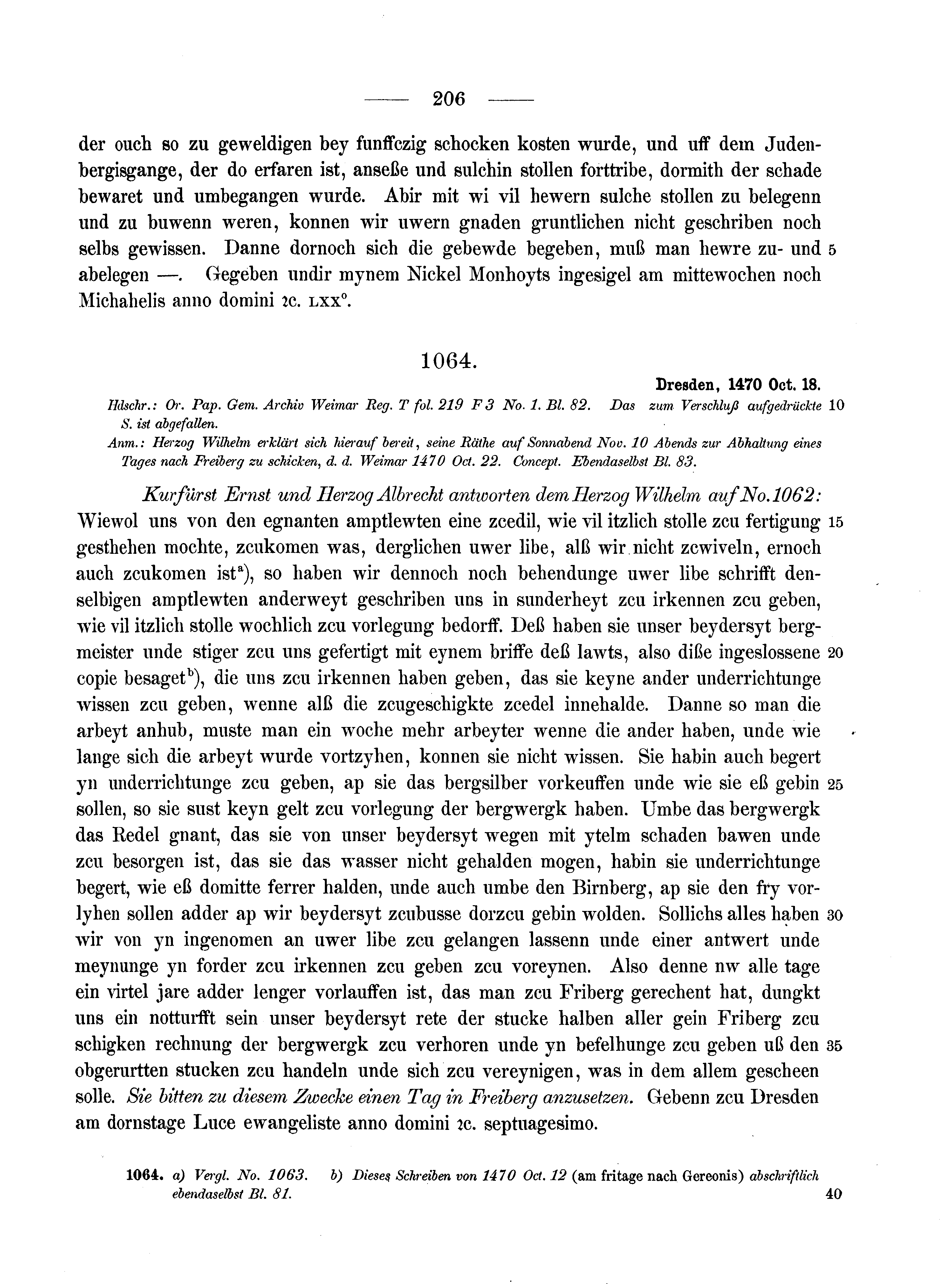 Historische Urkunde Seite 206 aus Band cds2_13