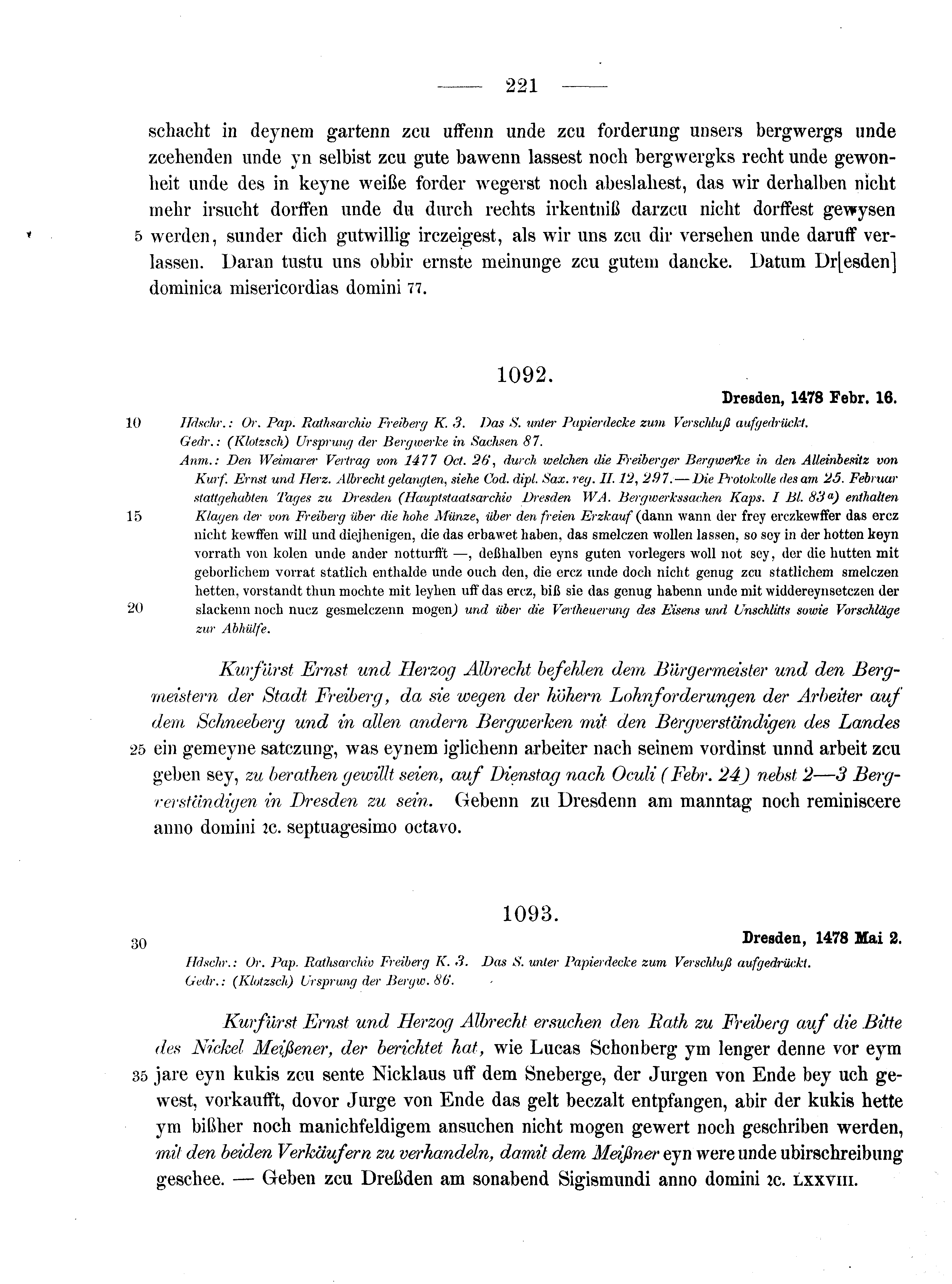 Historische Urkunde Seite 221 aus Band cds2_13