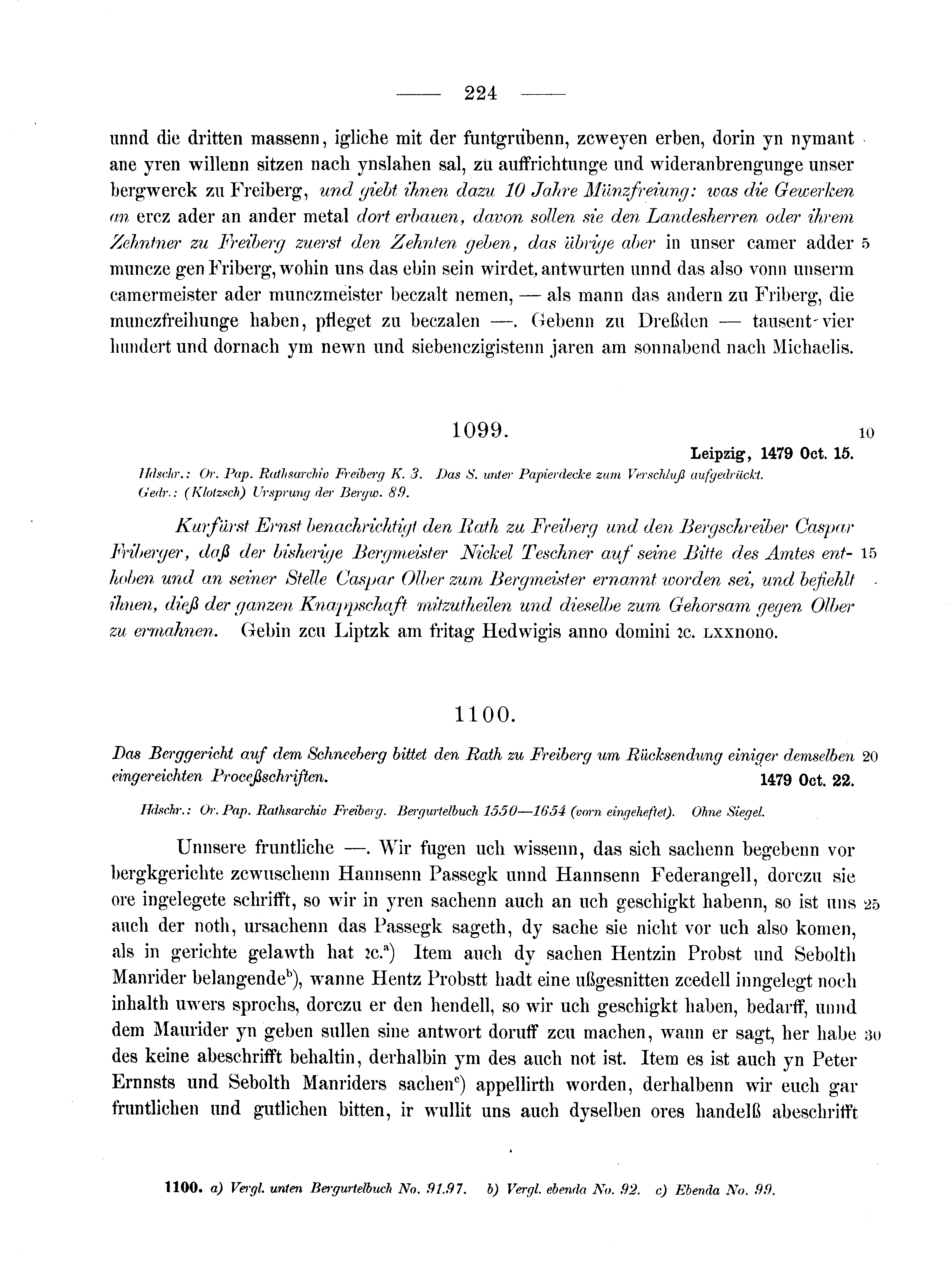 Historische Urkunde Seite 224 aus Band cds2_13