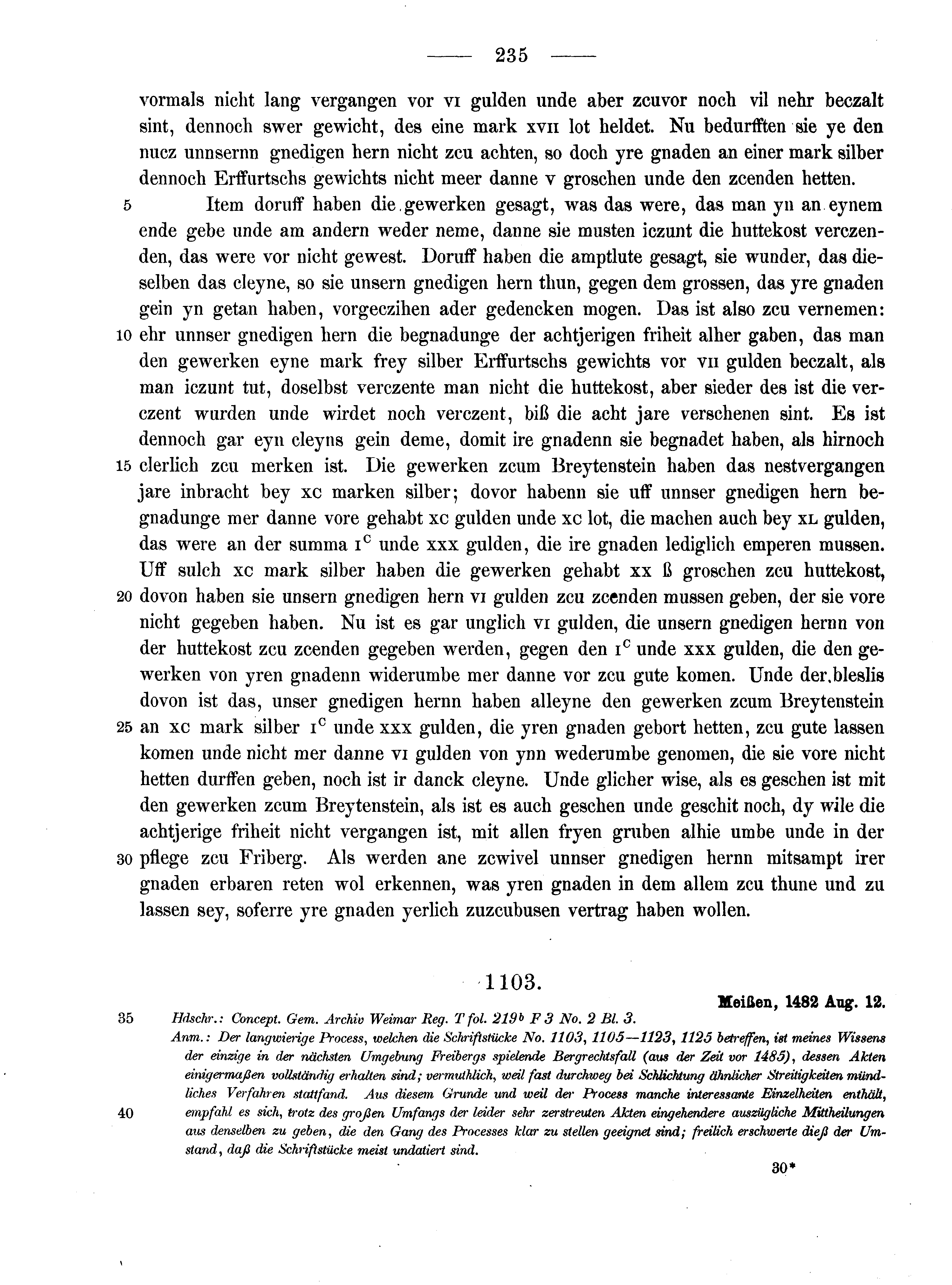 Historische Urkunde Seite 235 aus Band cds2_13