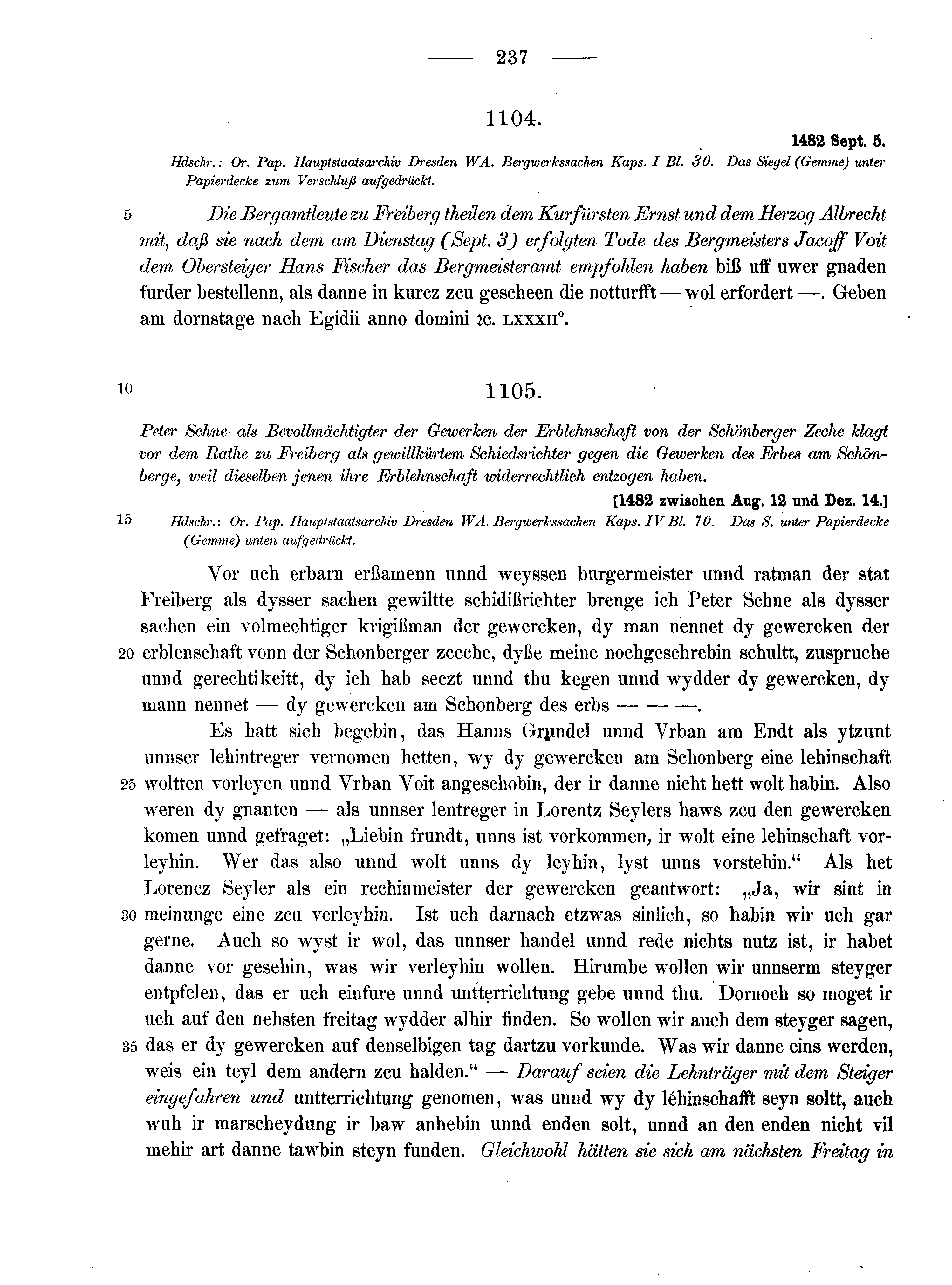 Historische Urkunde Seite 237 aus Band cds2_13