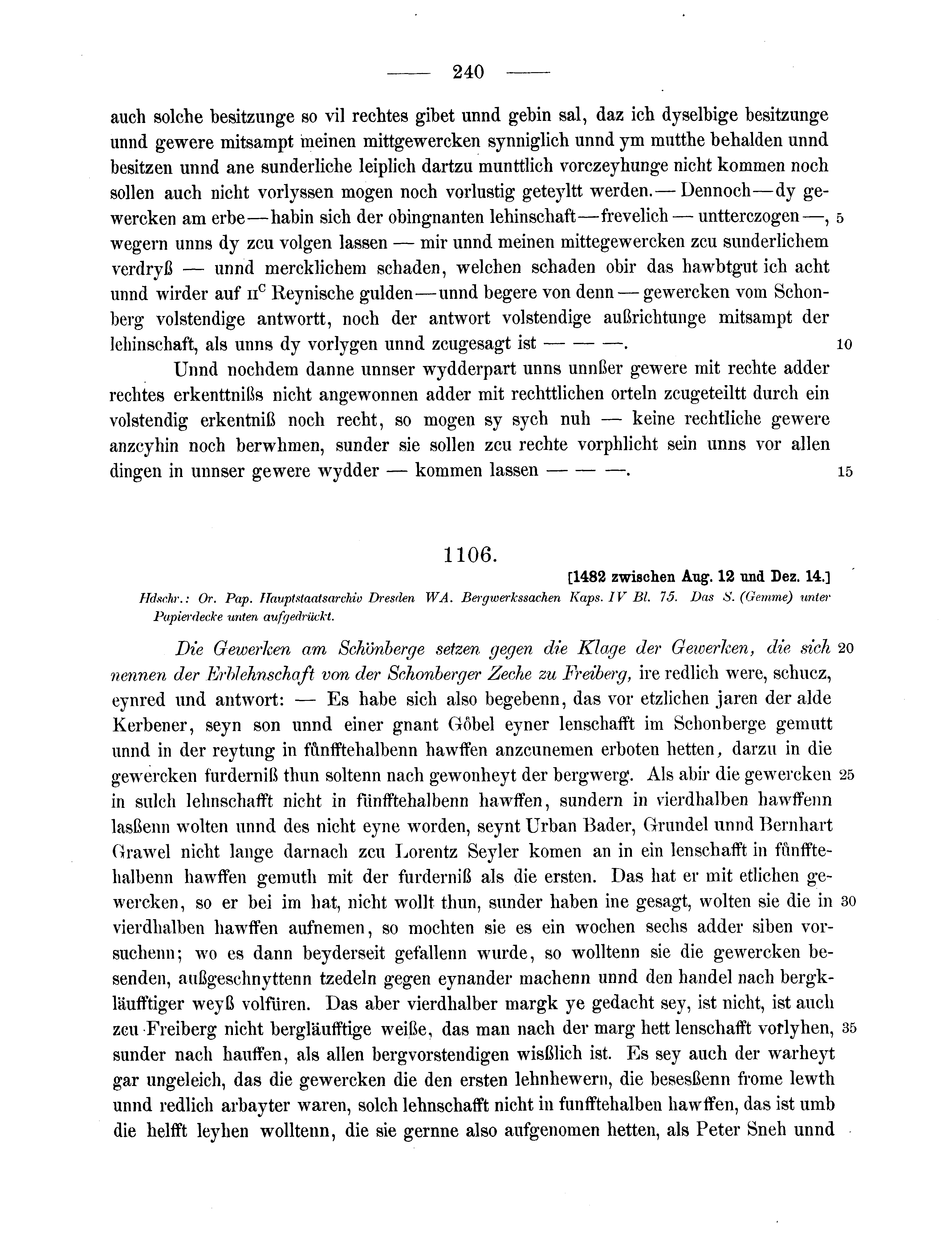 Historische Urkunde Seite 240 aus Band cds2_13