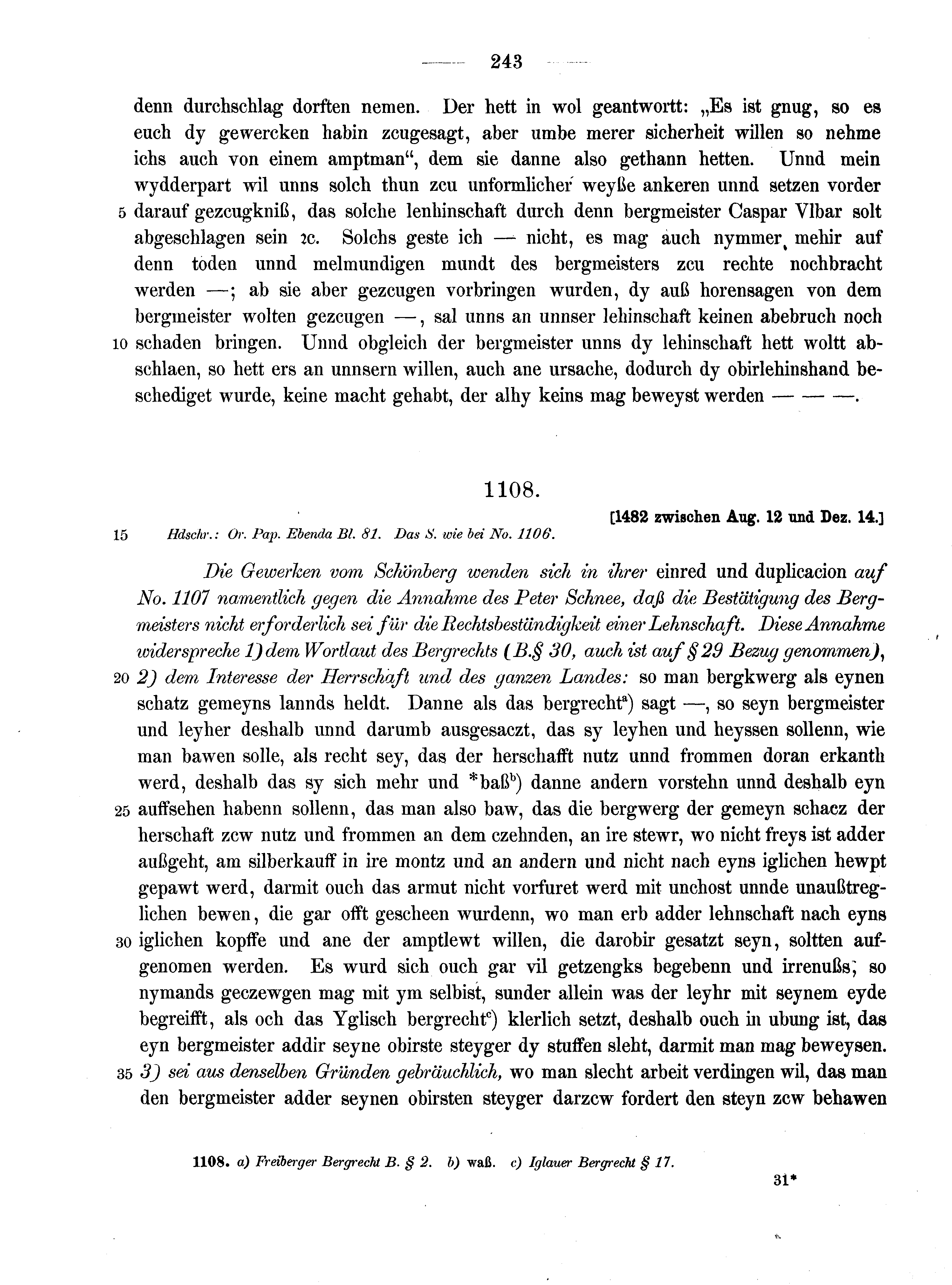 Historische Urkunde Seite 243 aus Band cds2_13