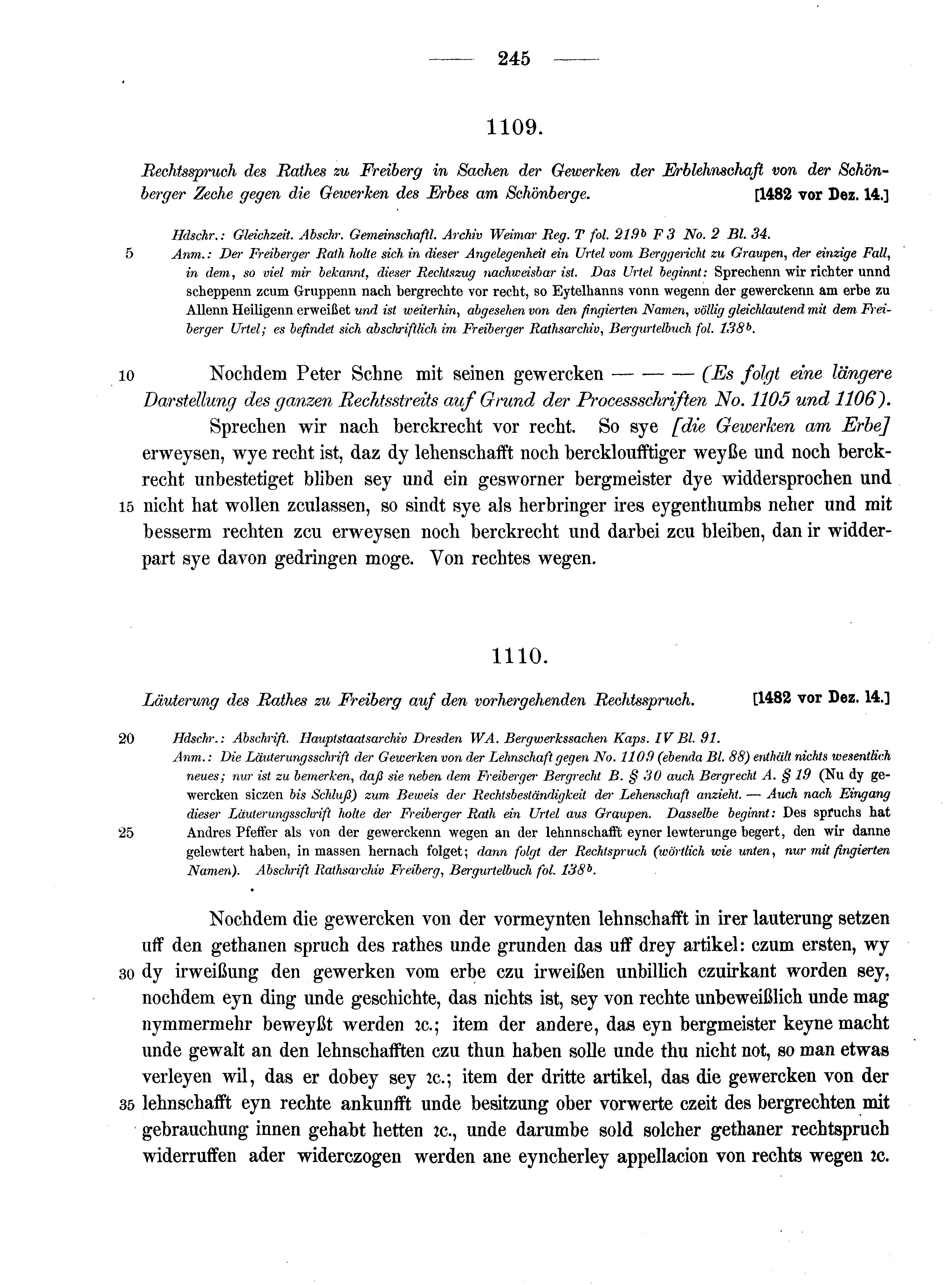 Historische Urkunde Seite 245 aus Band cds2_13