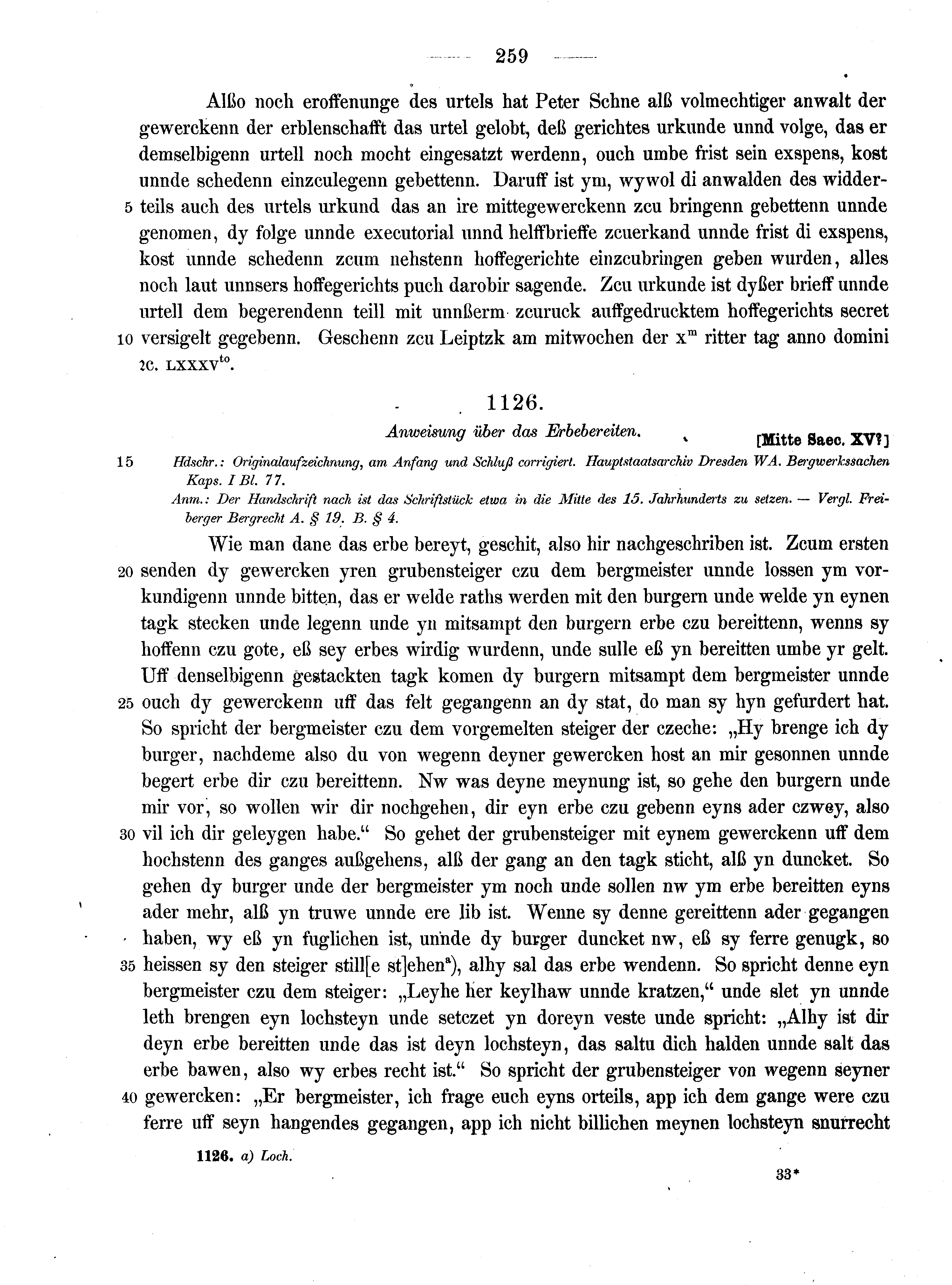 Historische Urkunde Seite 259 aus Band cds2_13