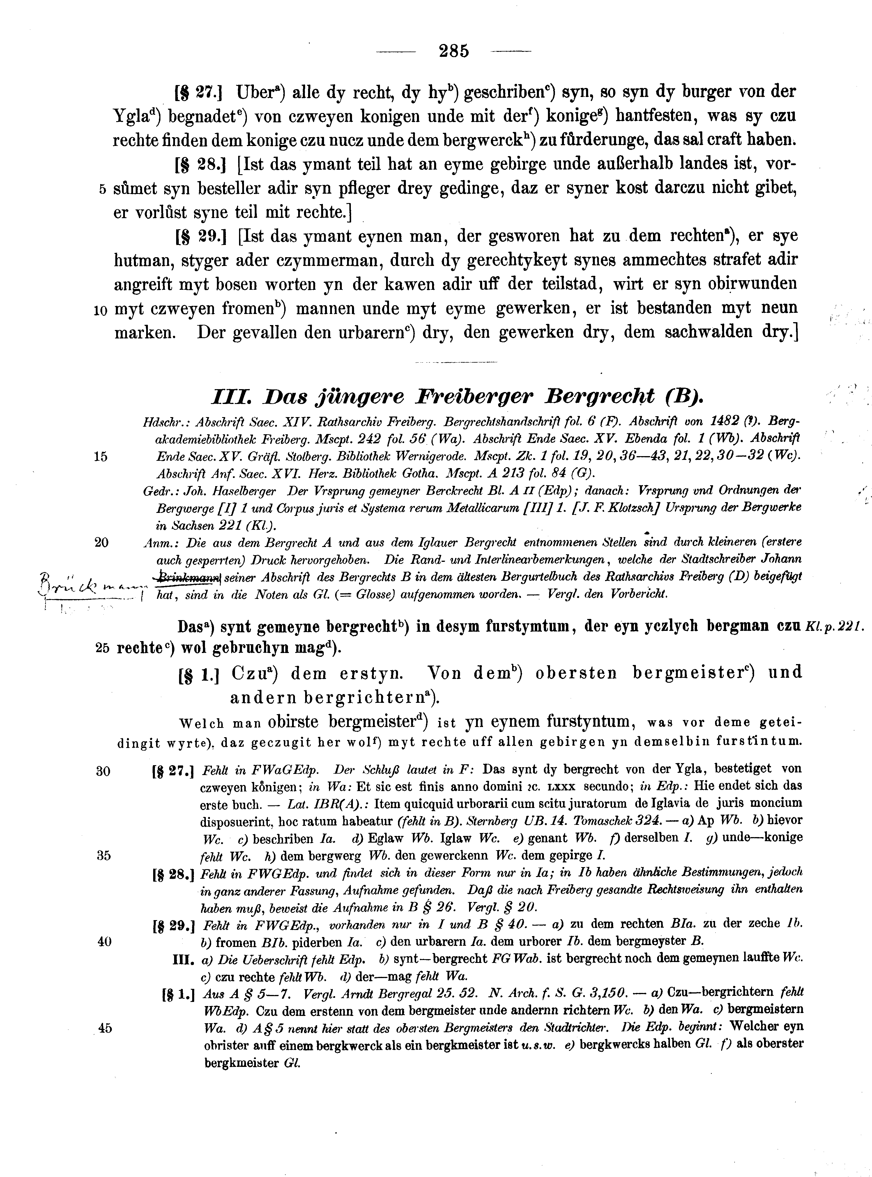 Historische Urkunde Seite 285 aus Band cds2_13