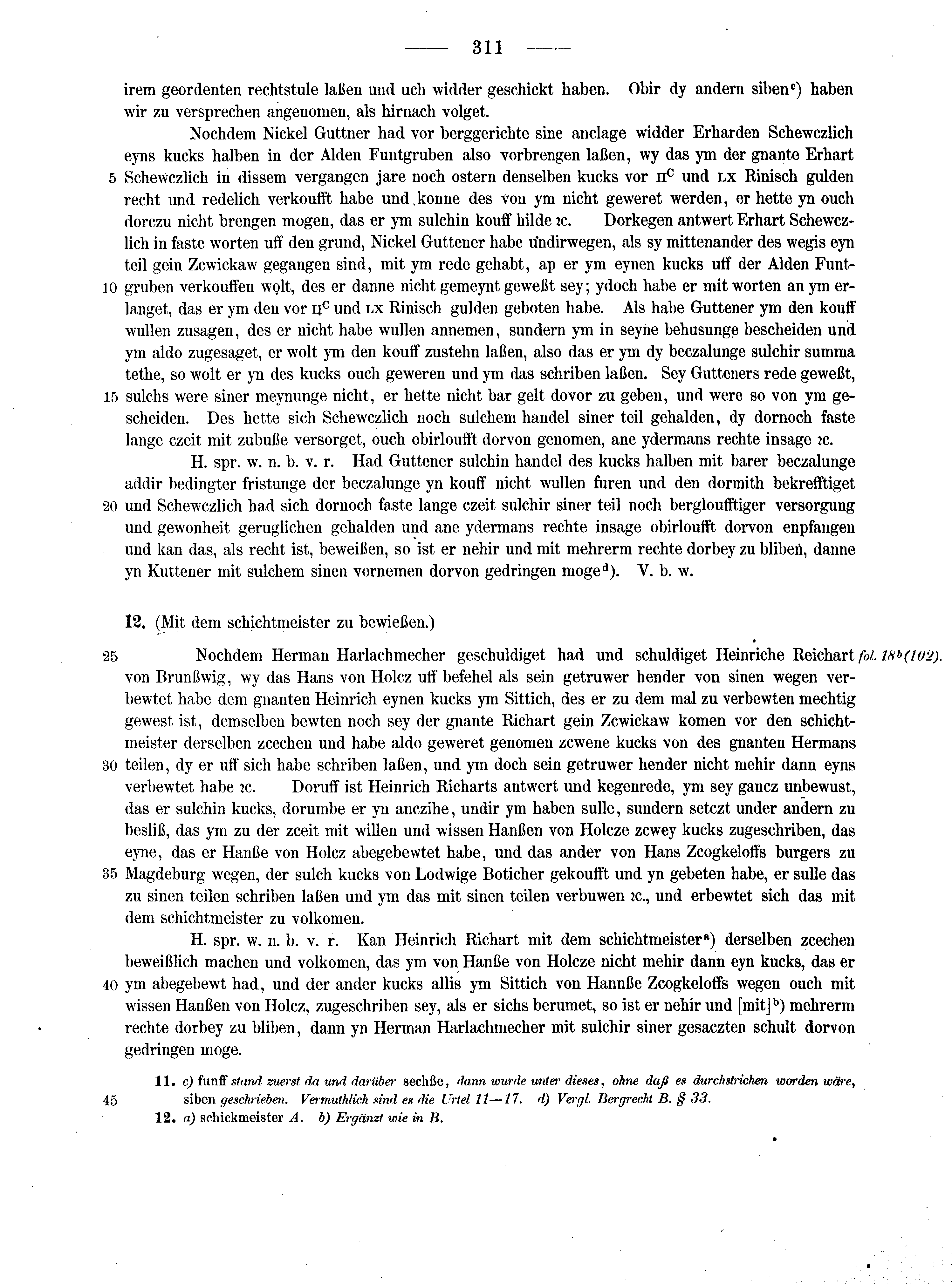 Historische Urkunde Seite 311 aus Band cds2_13
