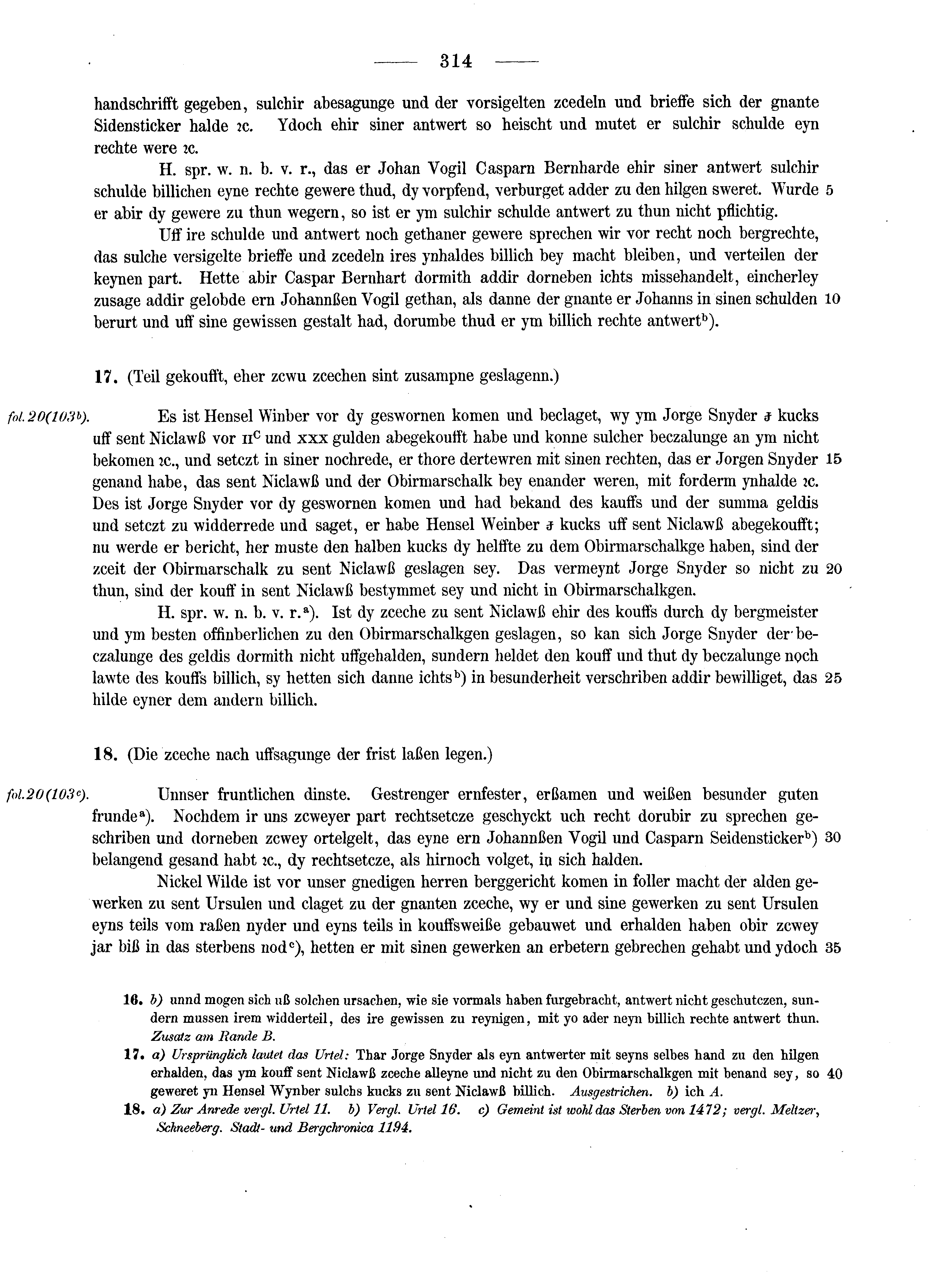 Historische Urkunde Seite 314 aus Band cds2_13