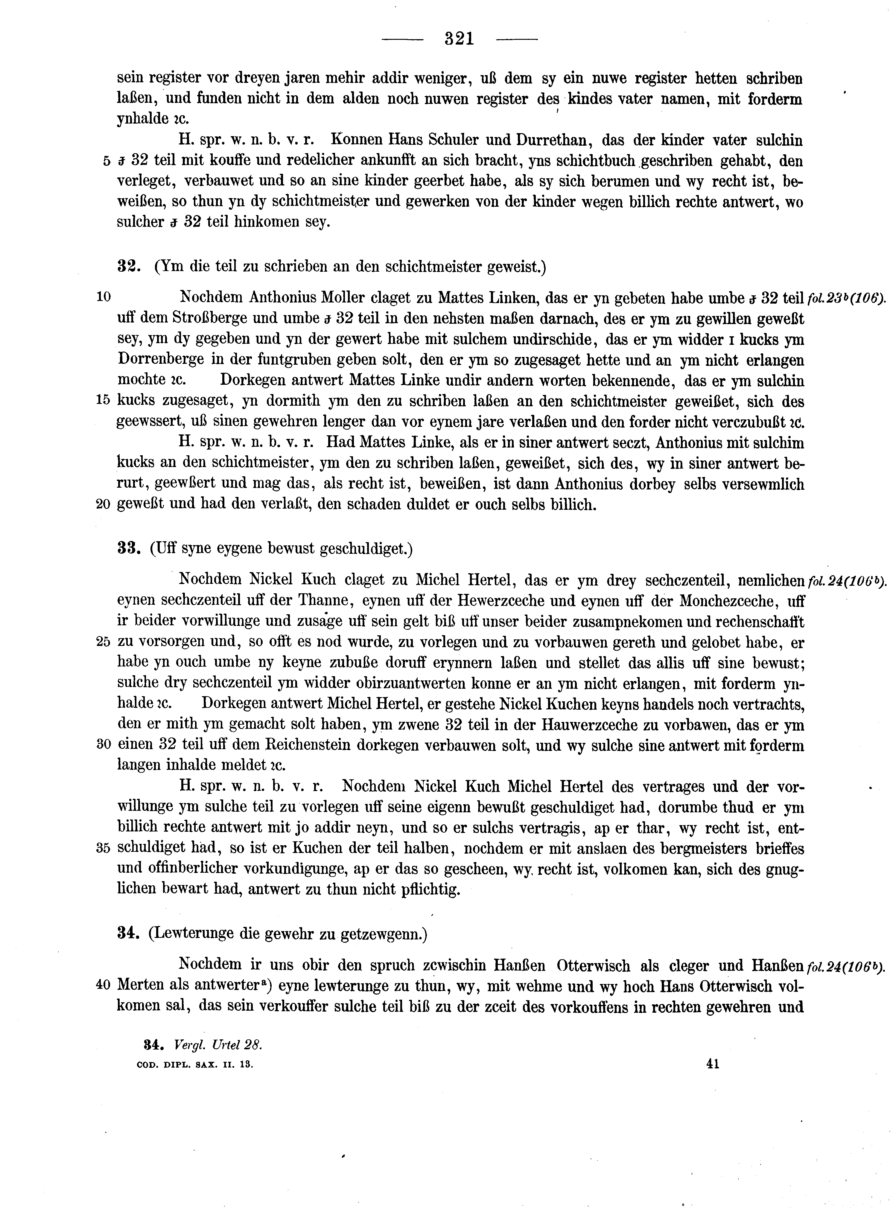 Historische Urkunde Seite 321 aus Band cds2_13
