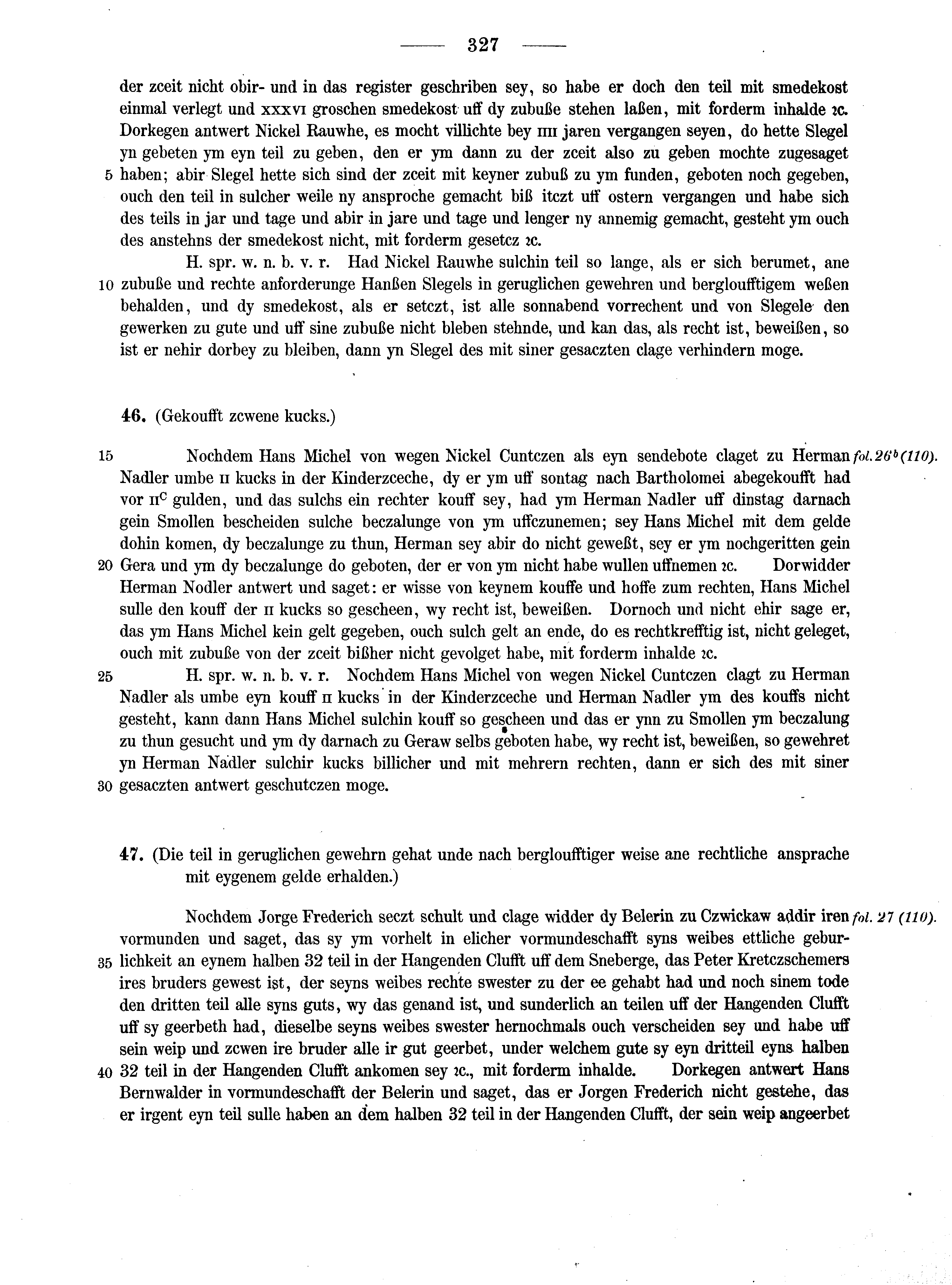 Historische Urkunde Seite 327 aus Band cds2_13