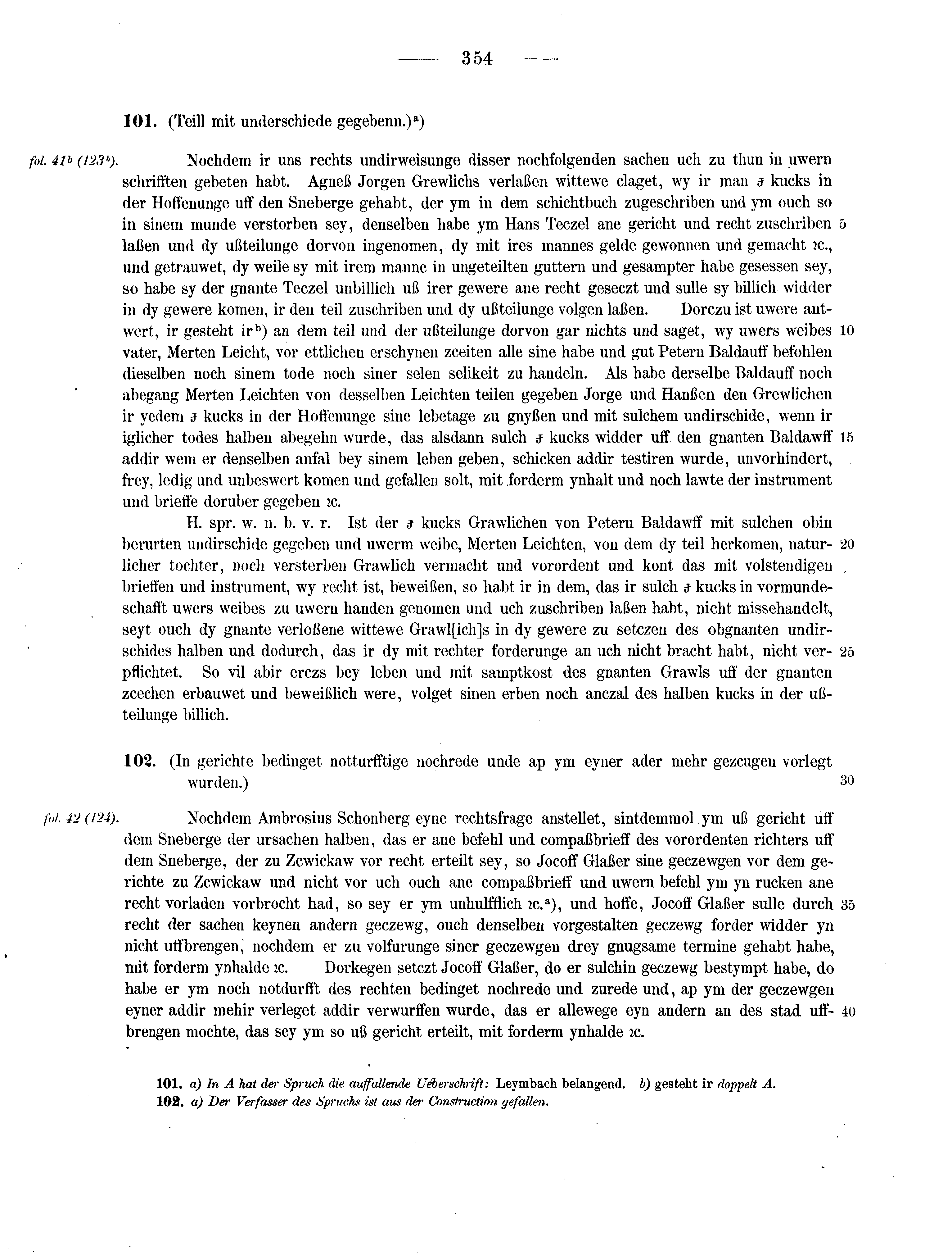 Historische Urkunde Seite 354 aus Band cds2_13