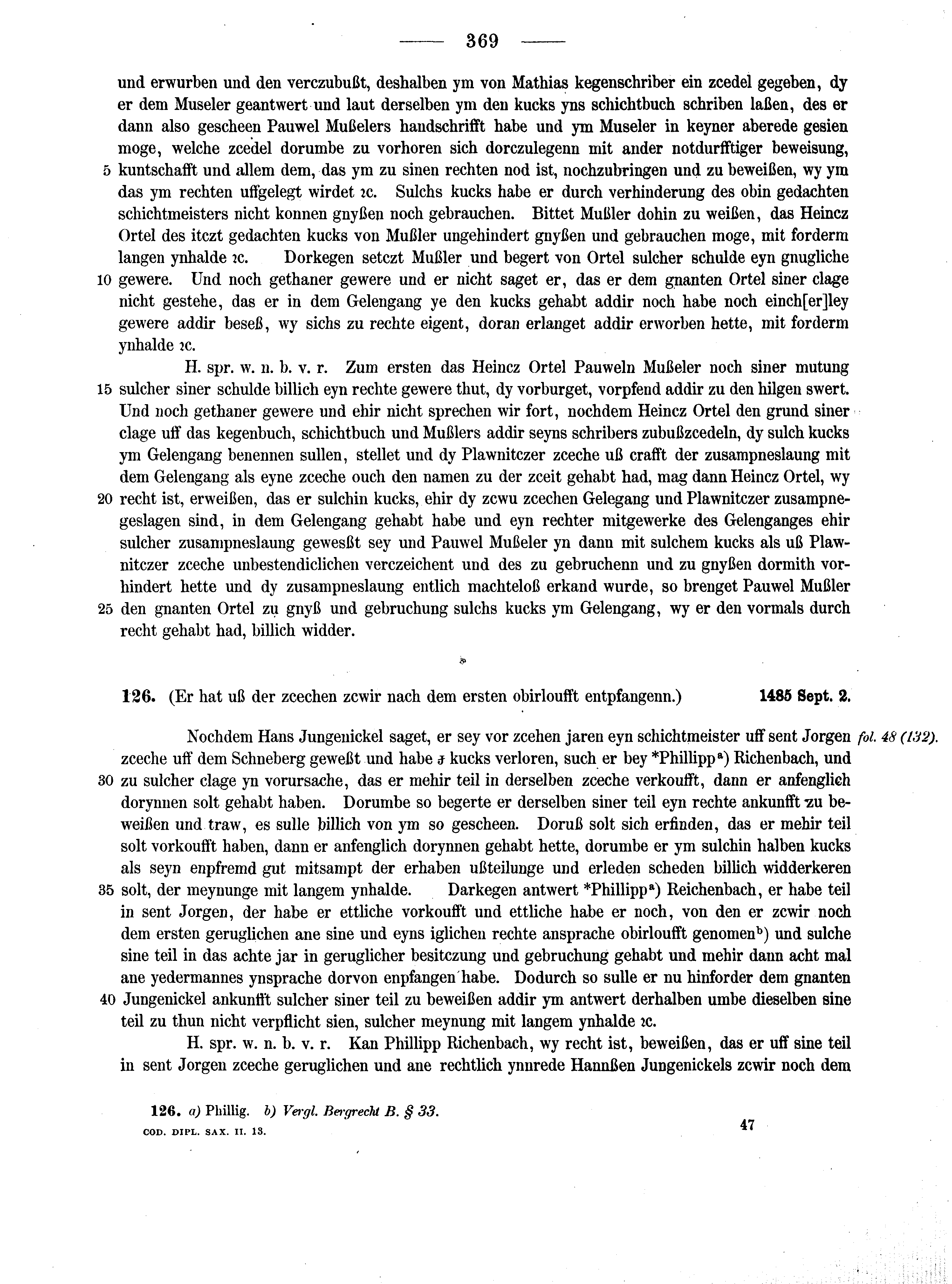 Historische Urkunde Seite 369 aus Band cds2_13
