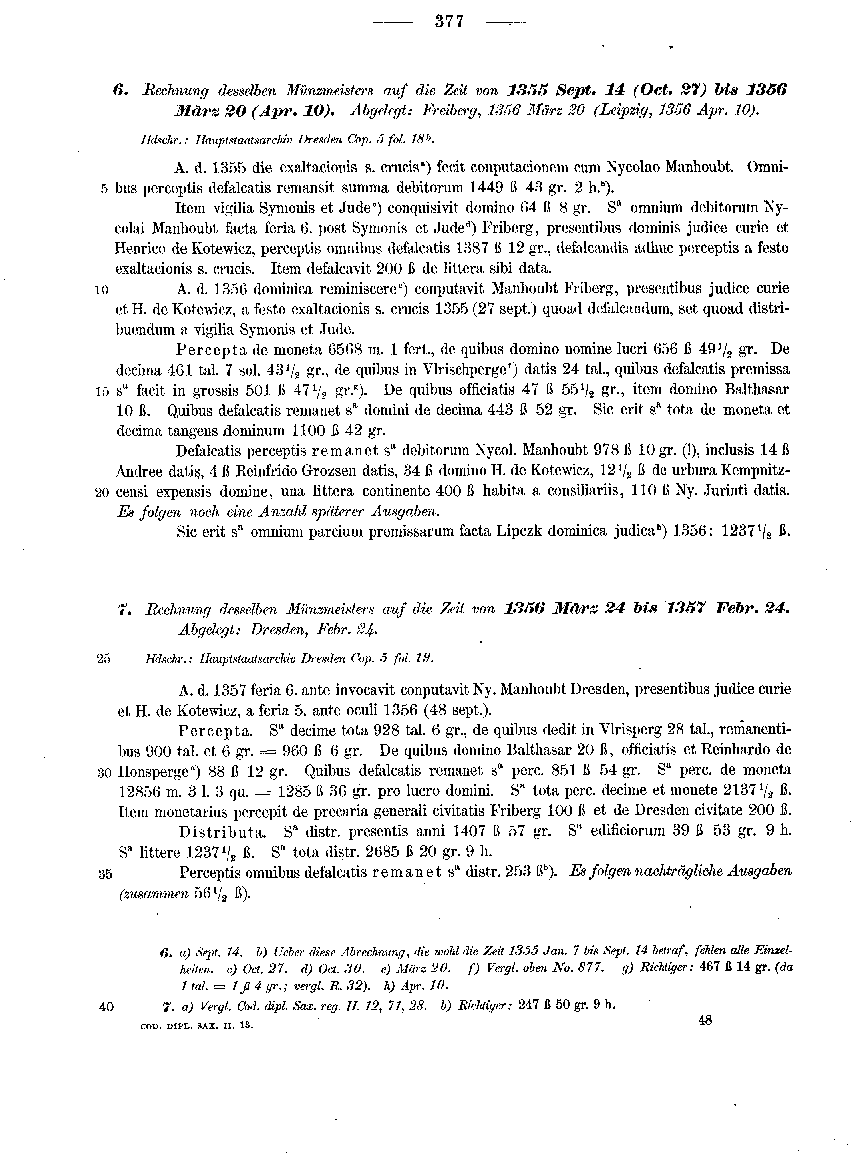 Historische Urkunde Seite 377 aus Band cds2_13