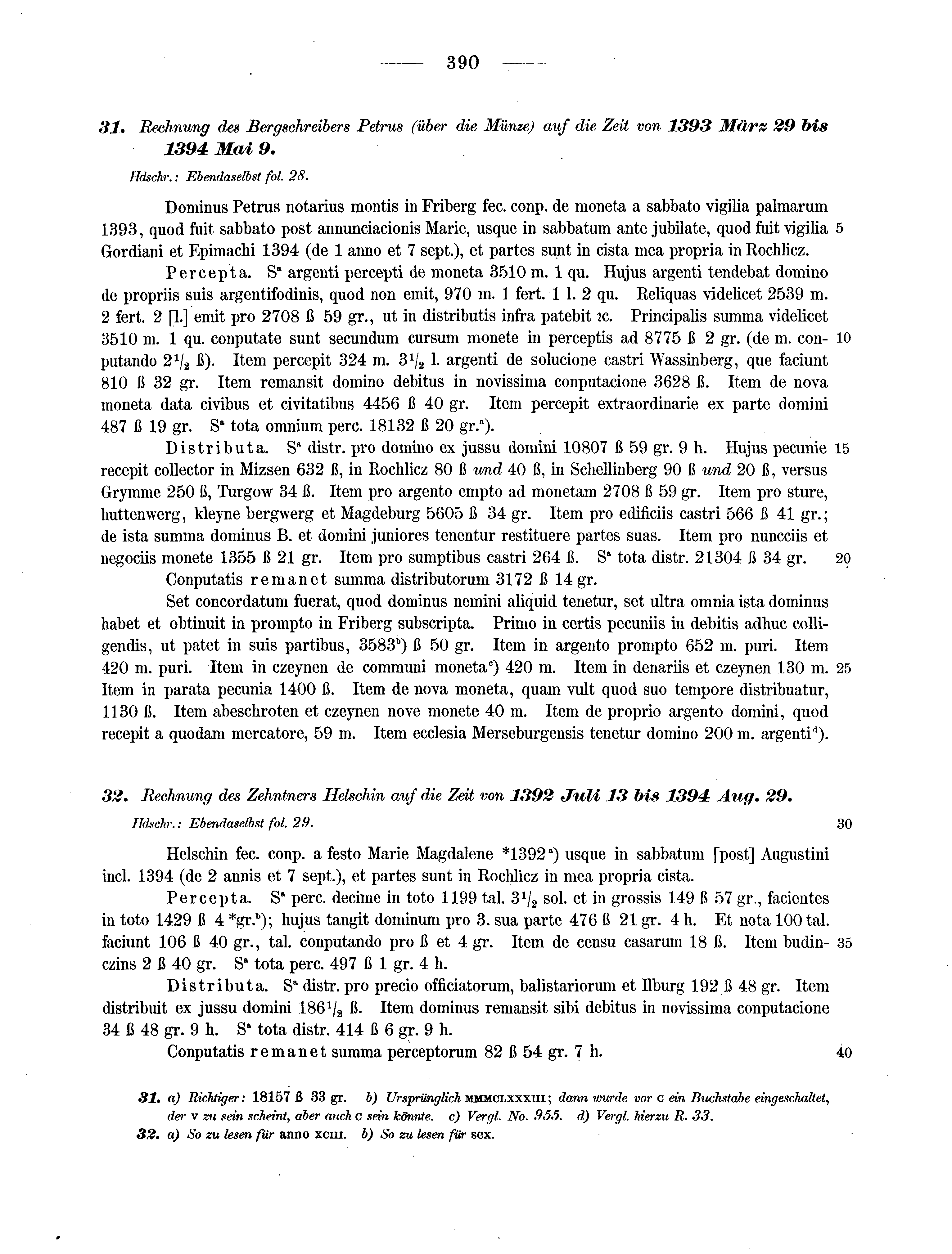 Historische Urkunde Seite 390 aus Band cds2_13