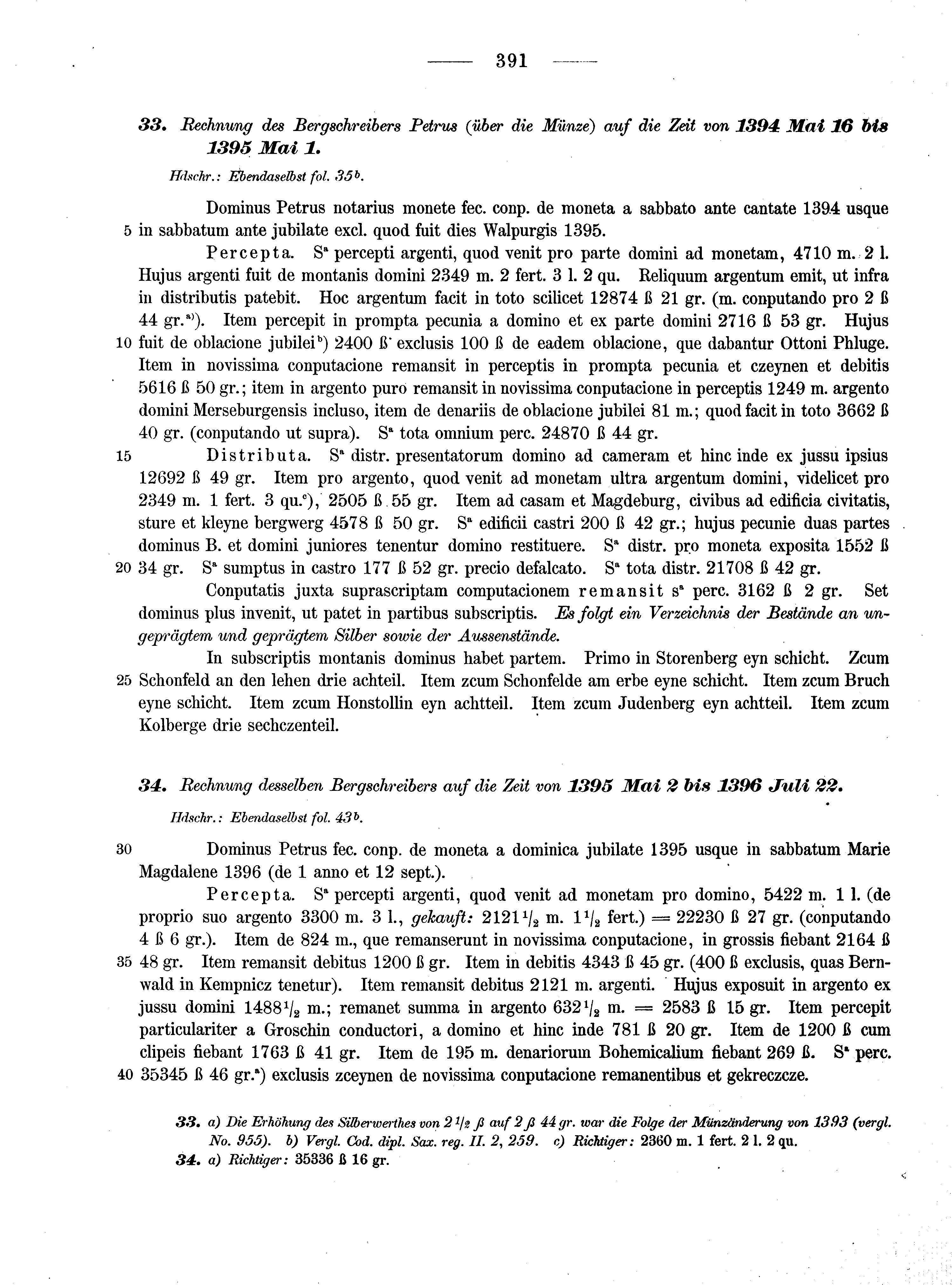 Historische Urkunde Seite 391 aus Band cds2_13