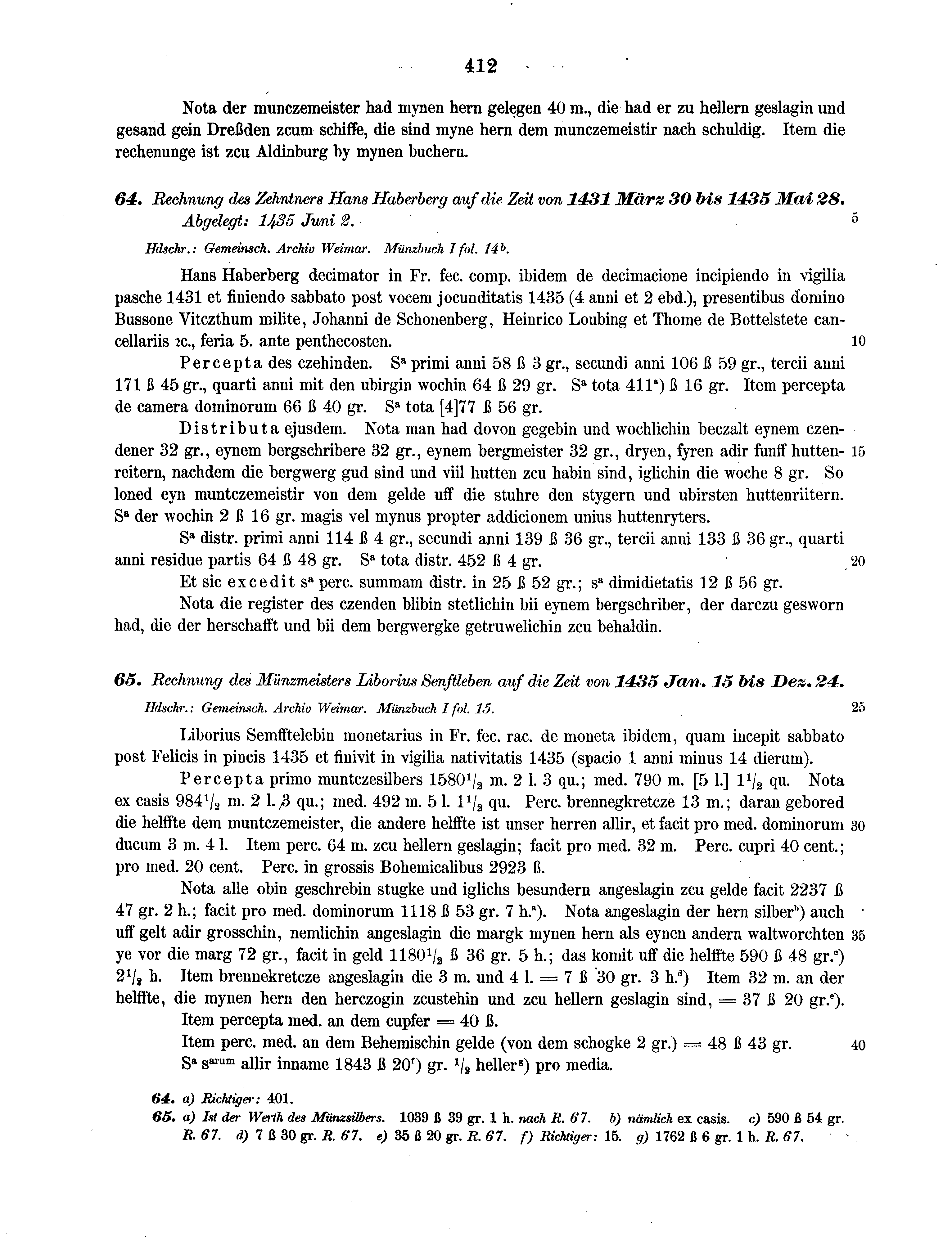 Historische Urkunde Seite 412 aus Band cds2_13