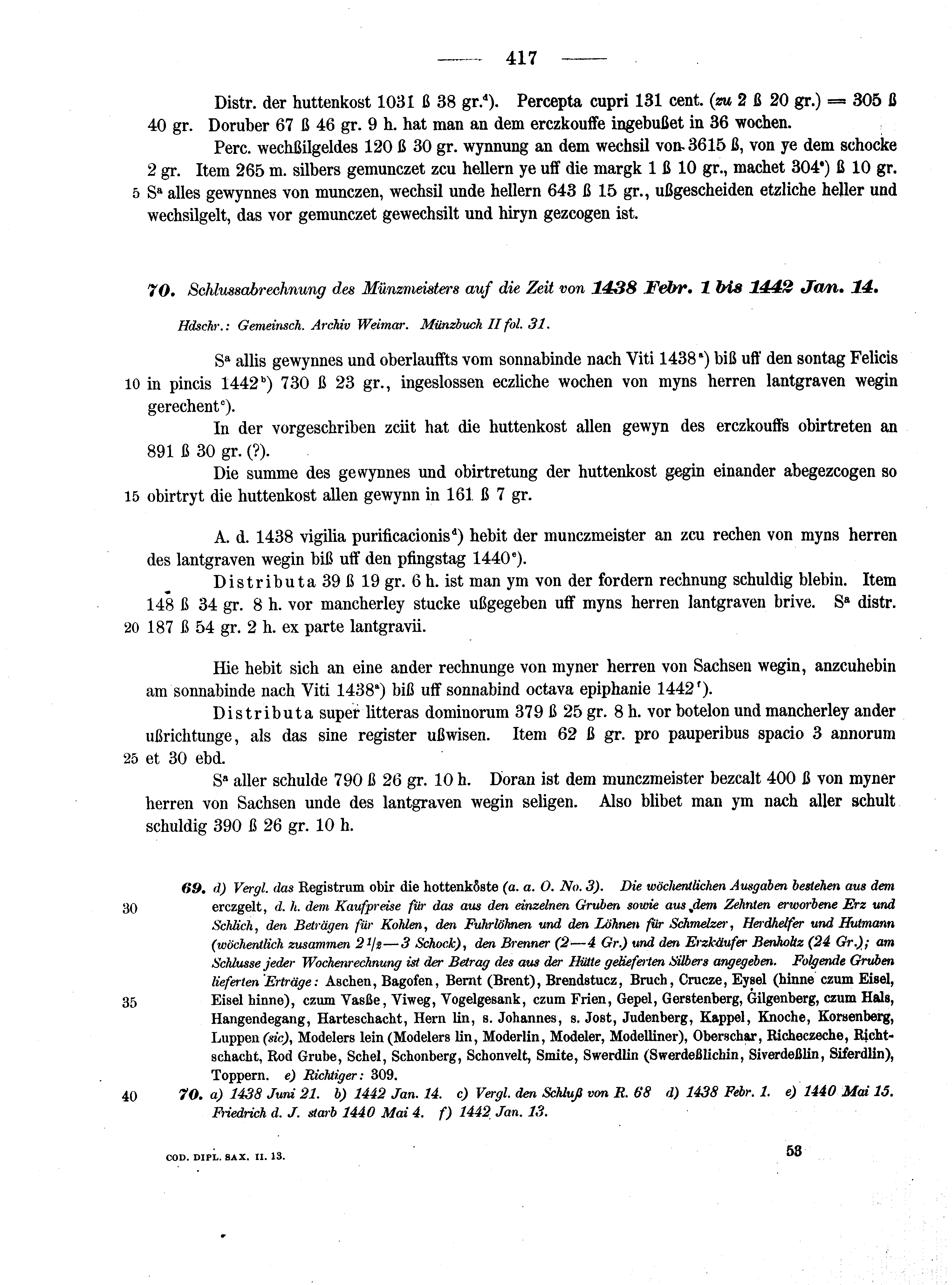 Historische Urkunde Seite 417 aus Band cds2_13