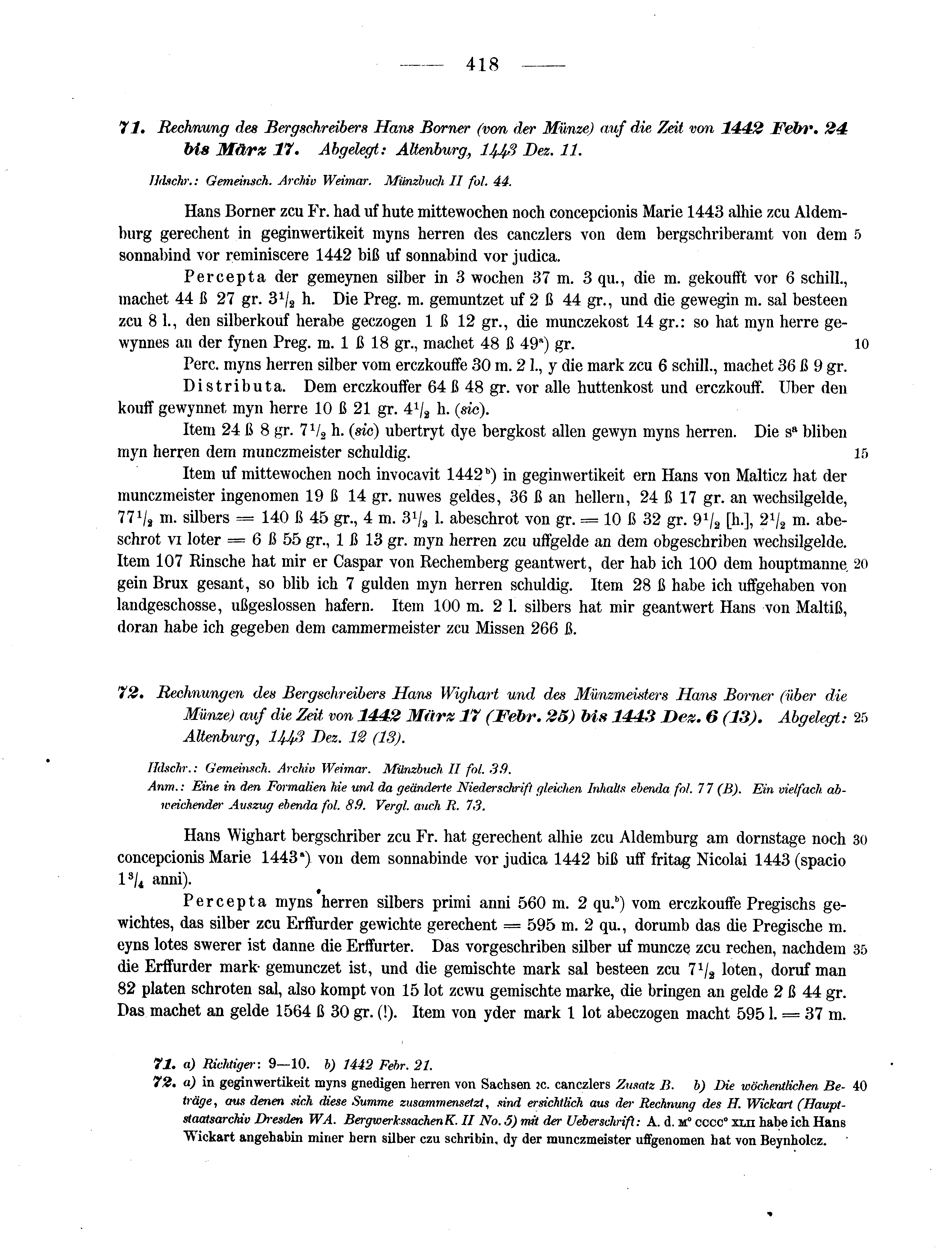 Historische Urkunde Seite 418 aus Band cds2_13