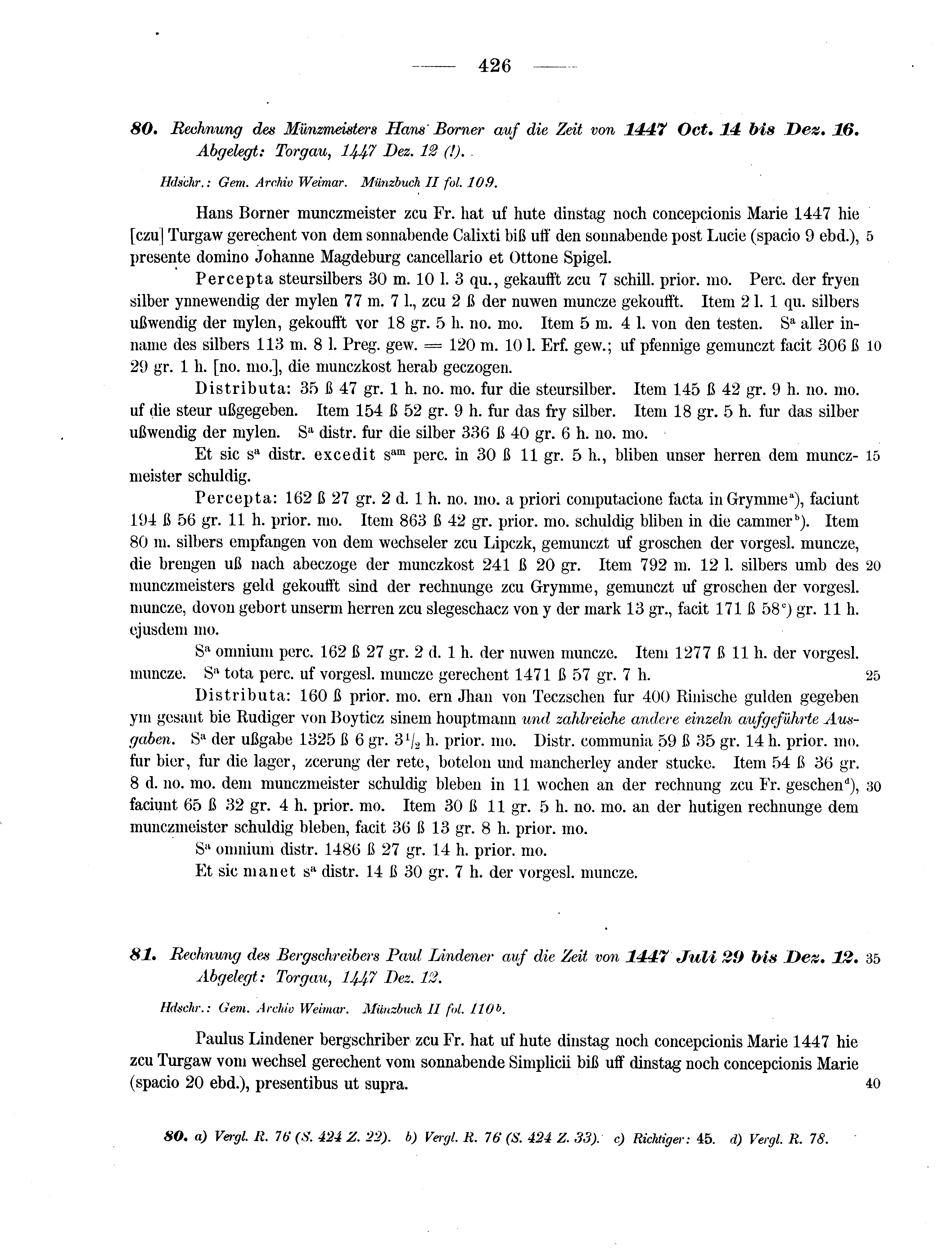 Historische Urkunde Seite 426 aus Band cds2_13
