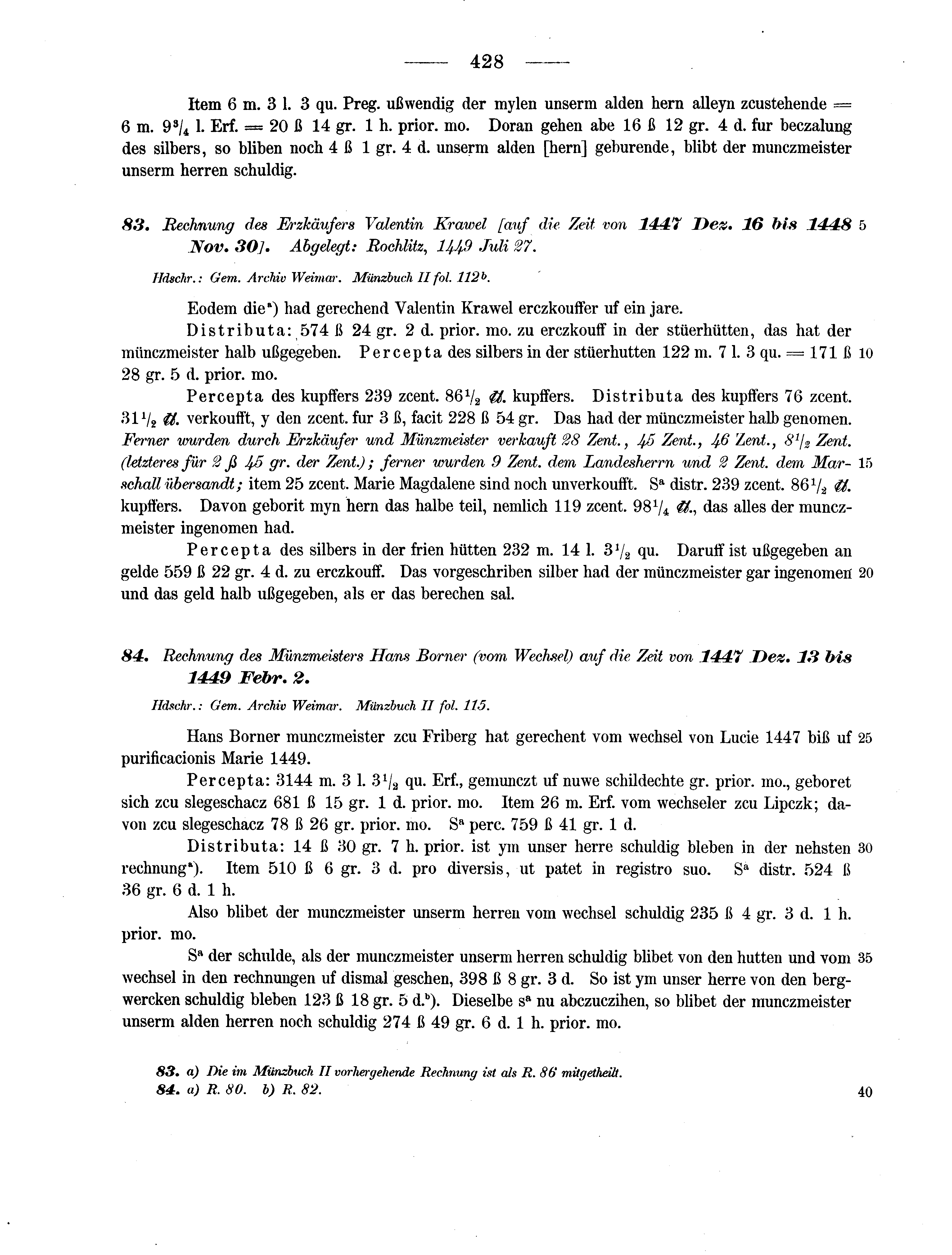 Historische Urkunde Seite 428 aus Band cds2_13