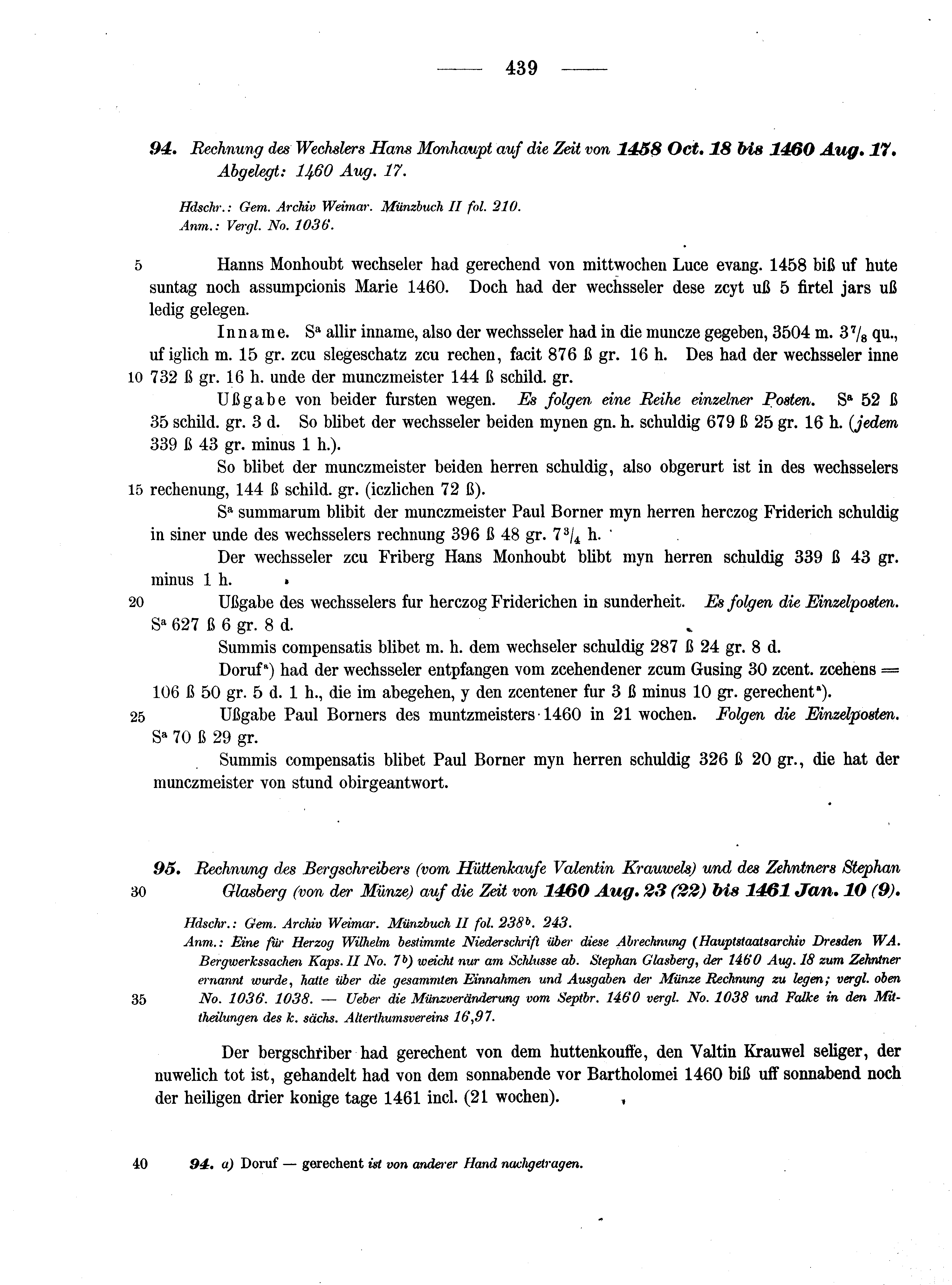 Historische Urkunde Seite 439 aus Band cds2_13