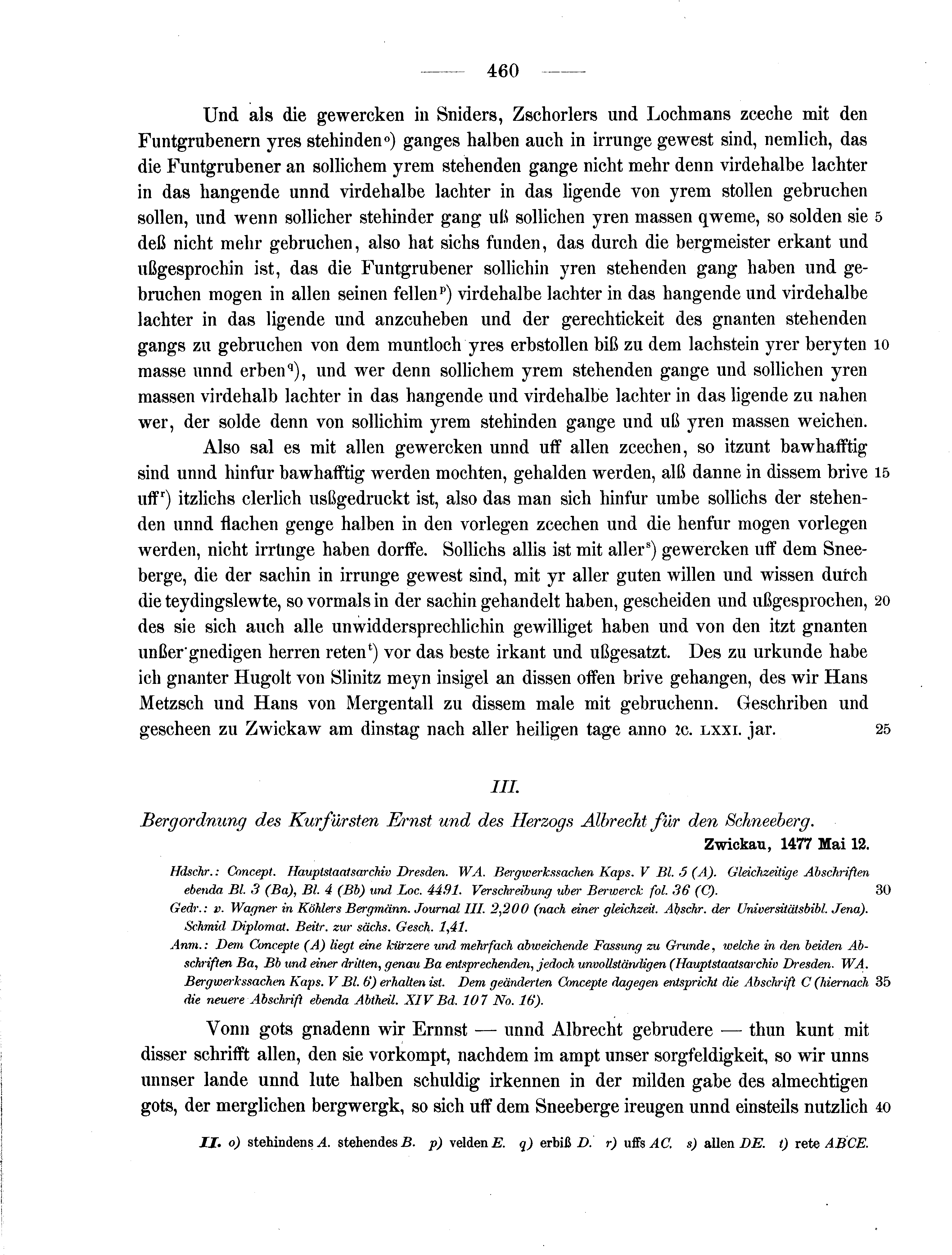 Historische Urkunde Seite 460 aus Band cds2_13