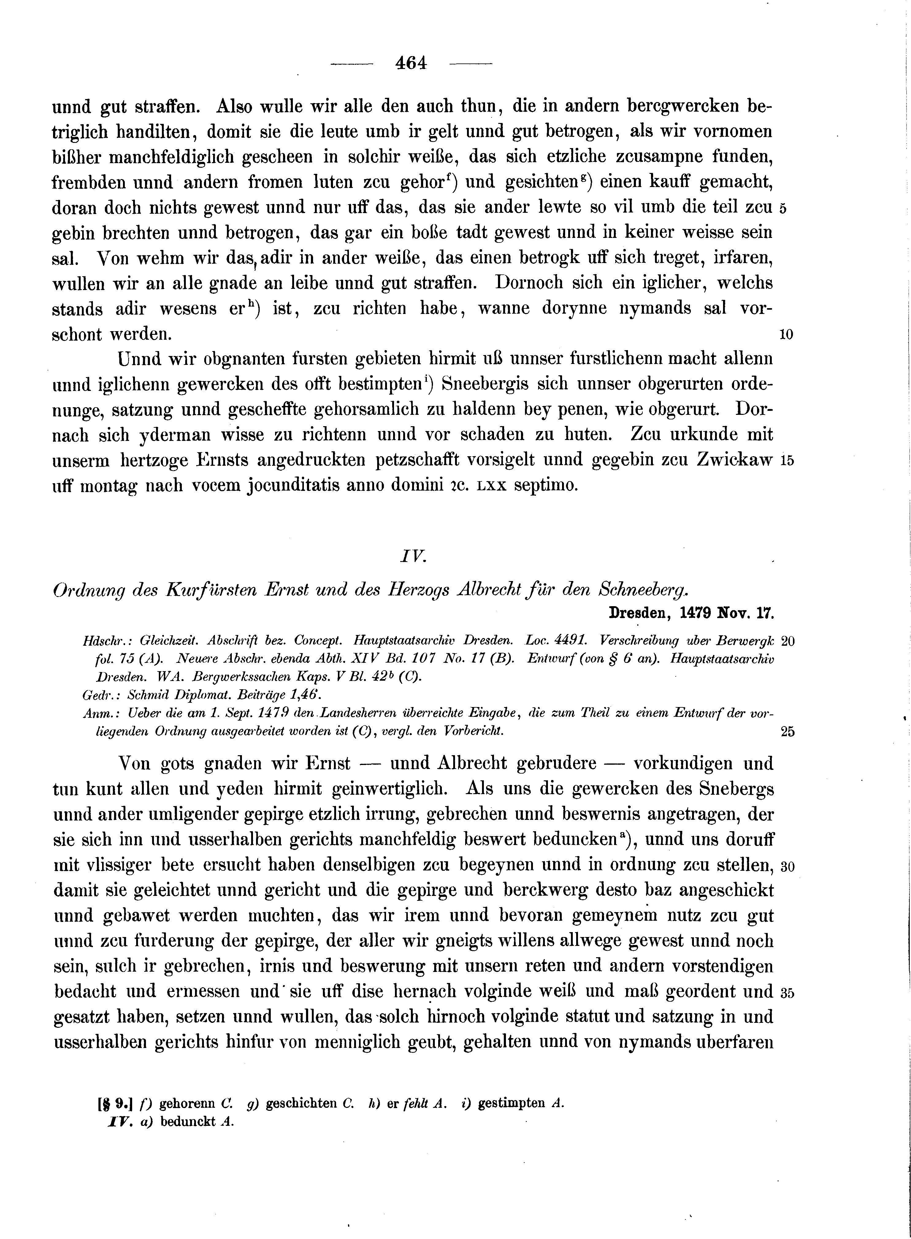 Historische Urkunde Seite 464 aus Band cds2_13