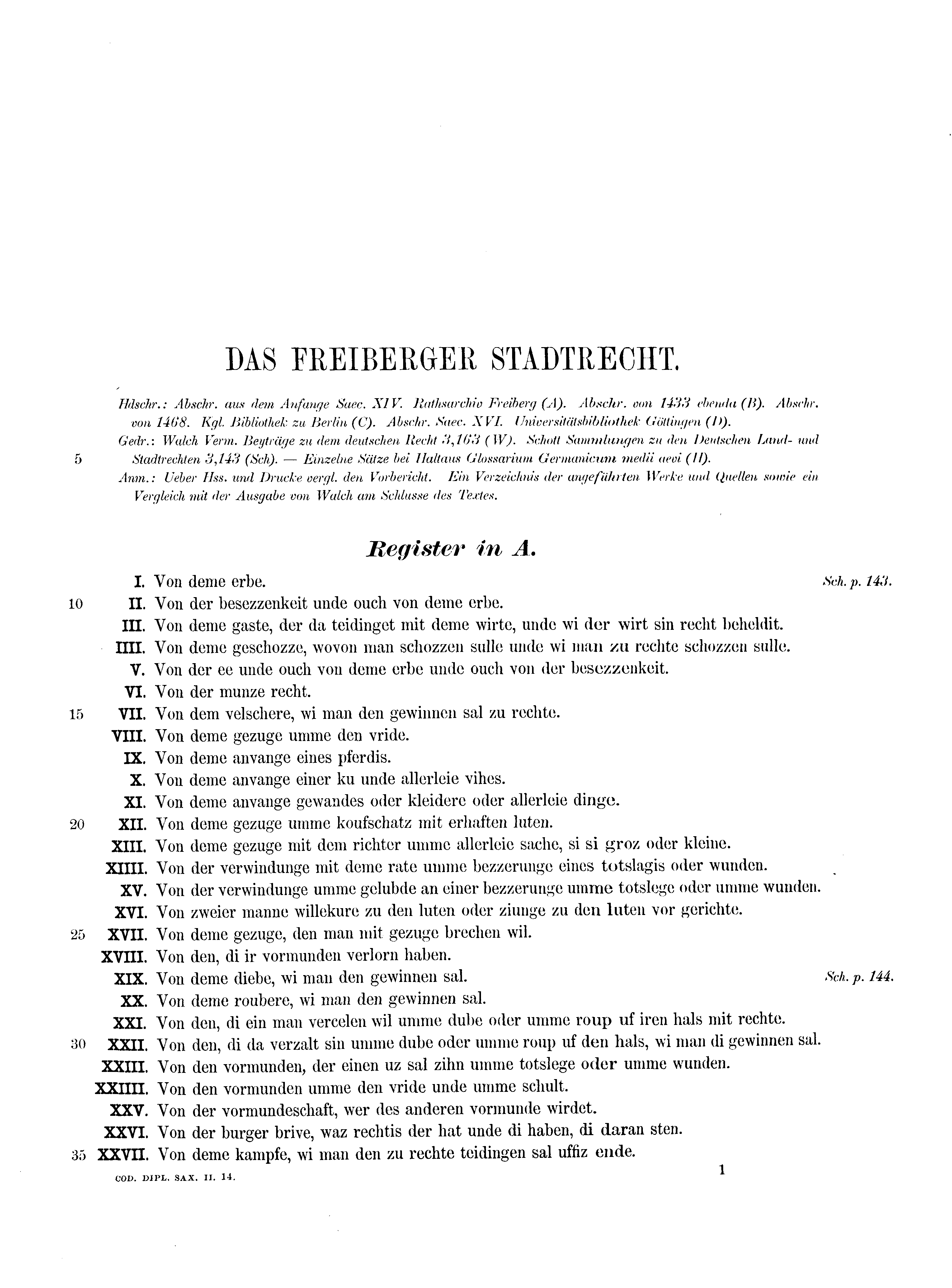 Historische Urkunde Seite 1 aus Band cds2_14