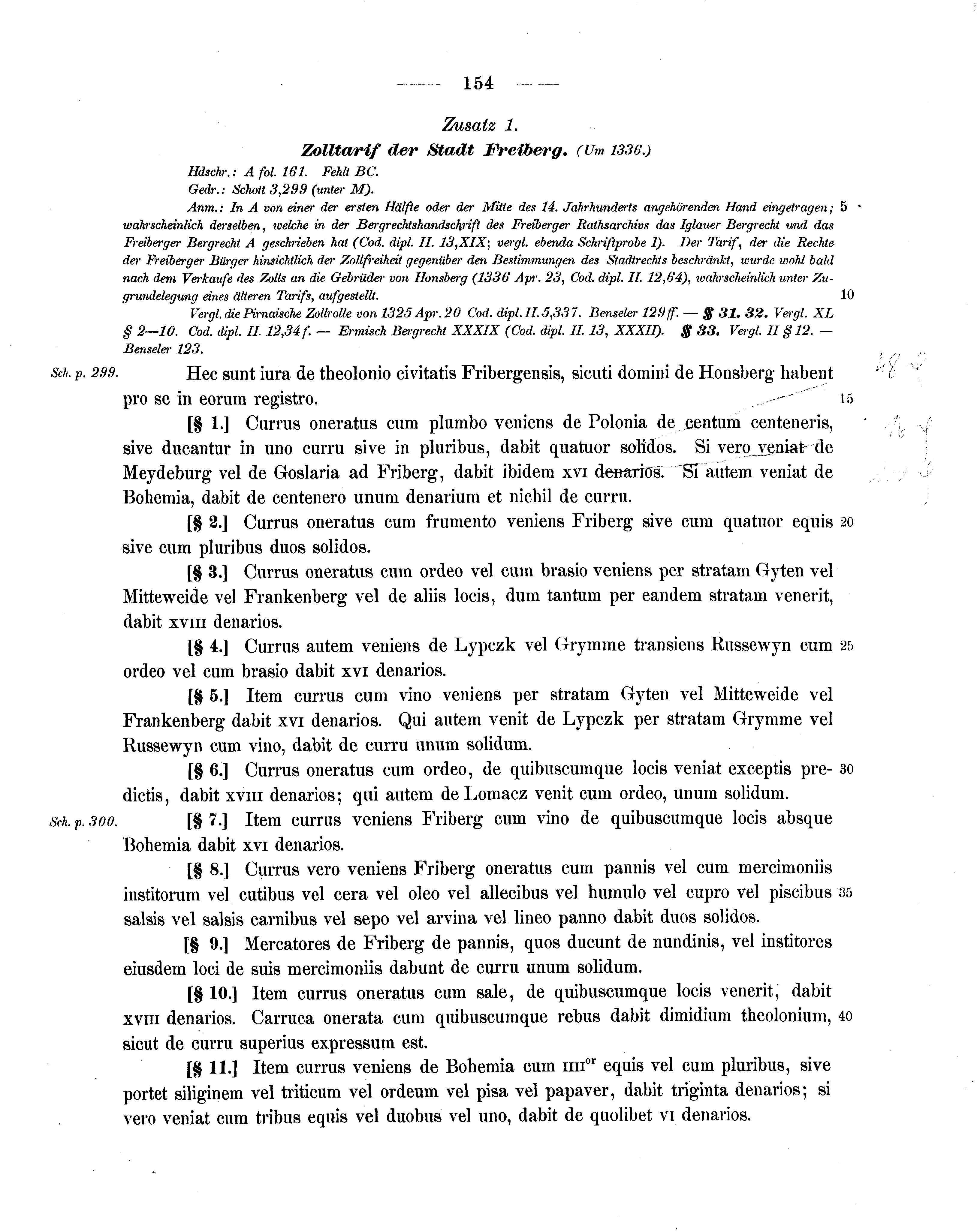 Historische Urkunde Seite 154 aus Band cds2_14