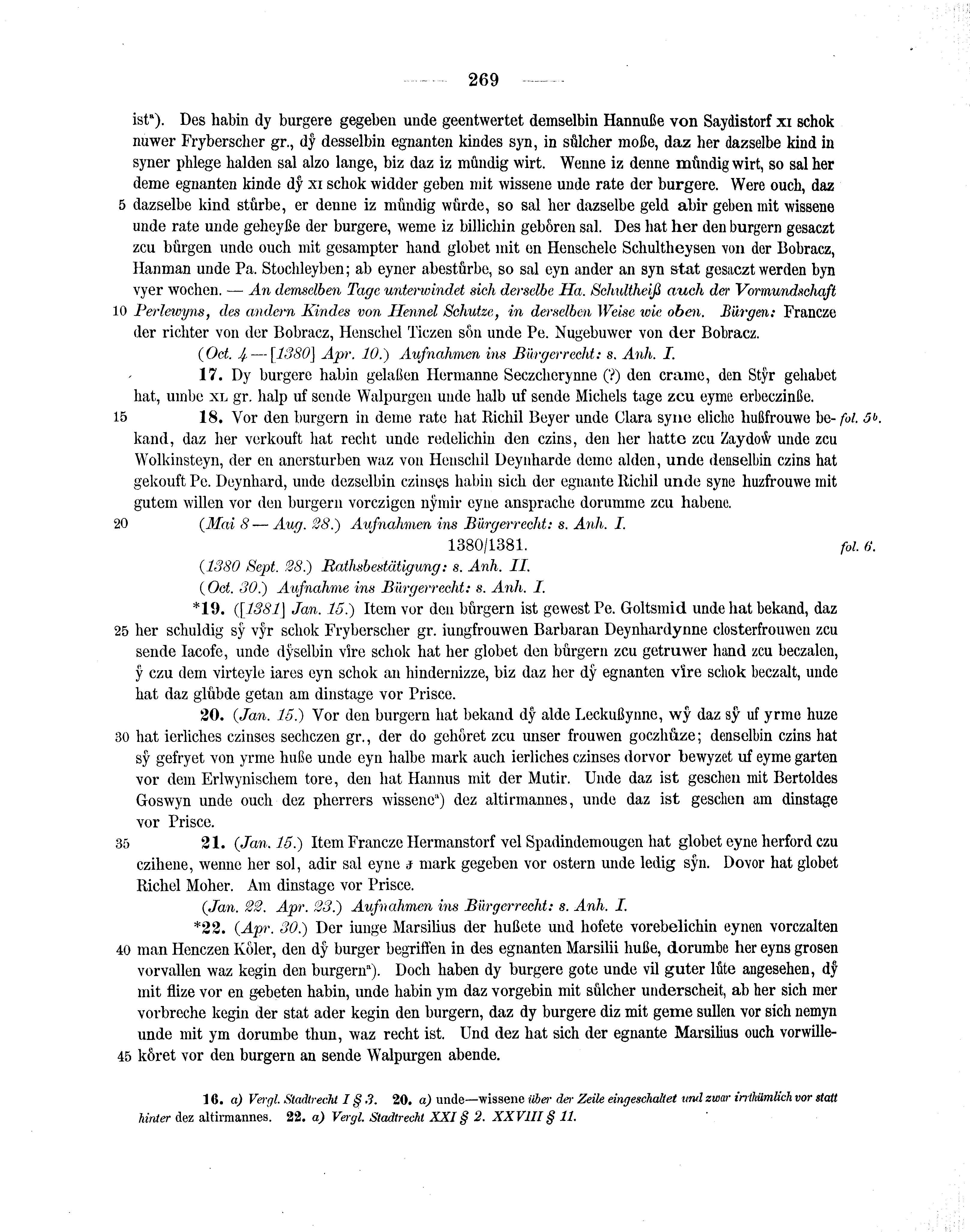 Historische Urkunde Seite 269 aus Band cds2_14