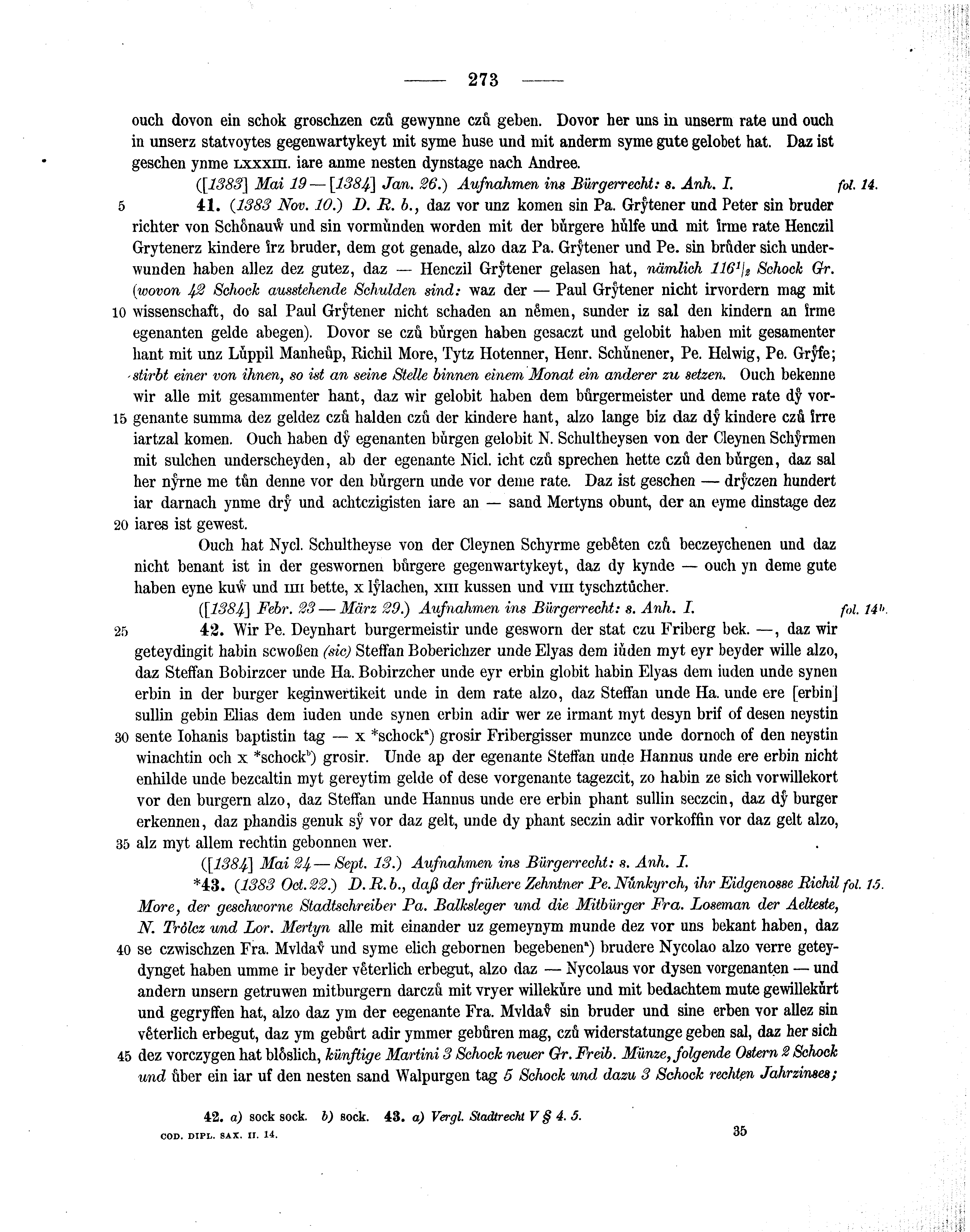 Historische Urkunde Seite 273 aus Band cds2_14