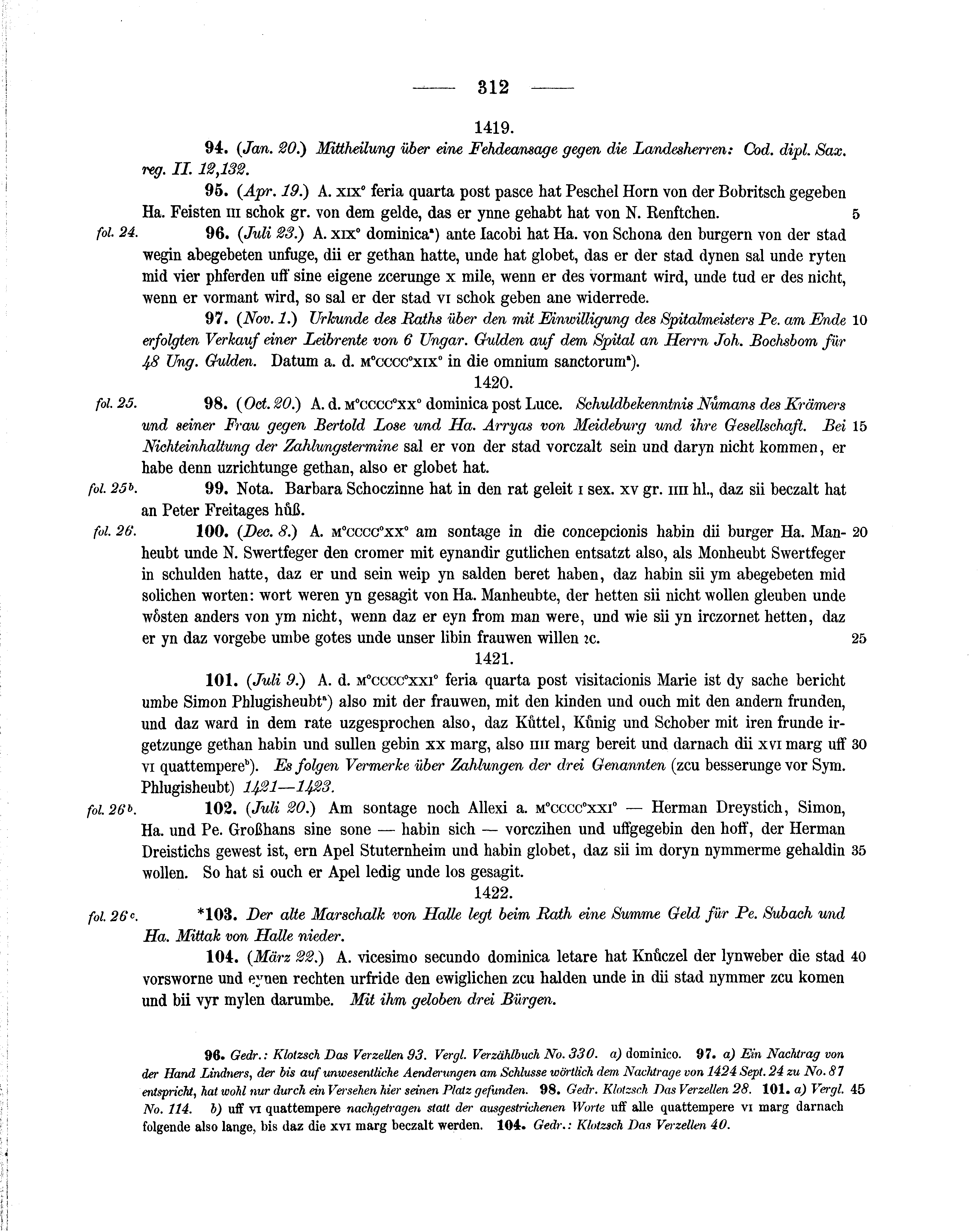 Historische Urkunde Seite 312 aus Band cds2_14