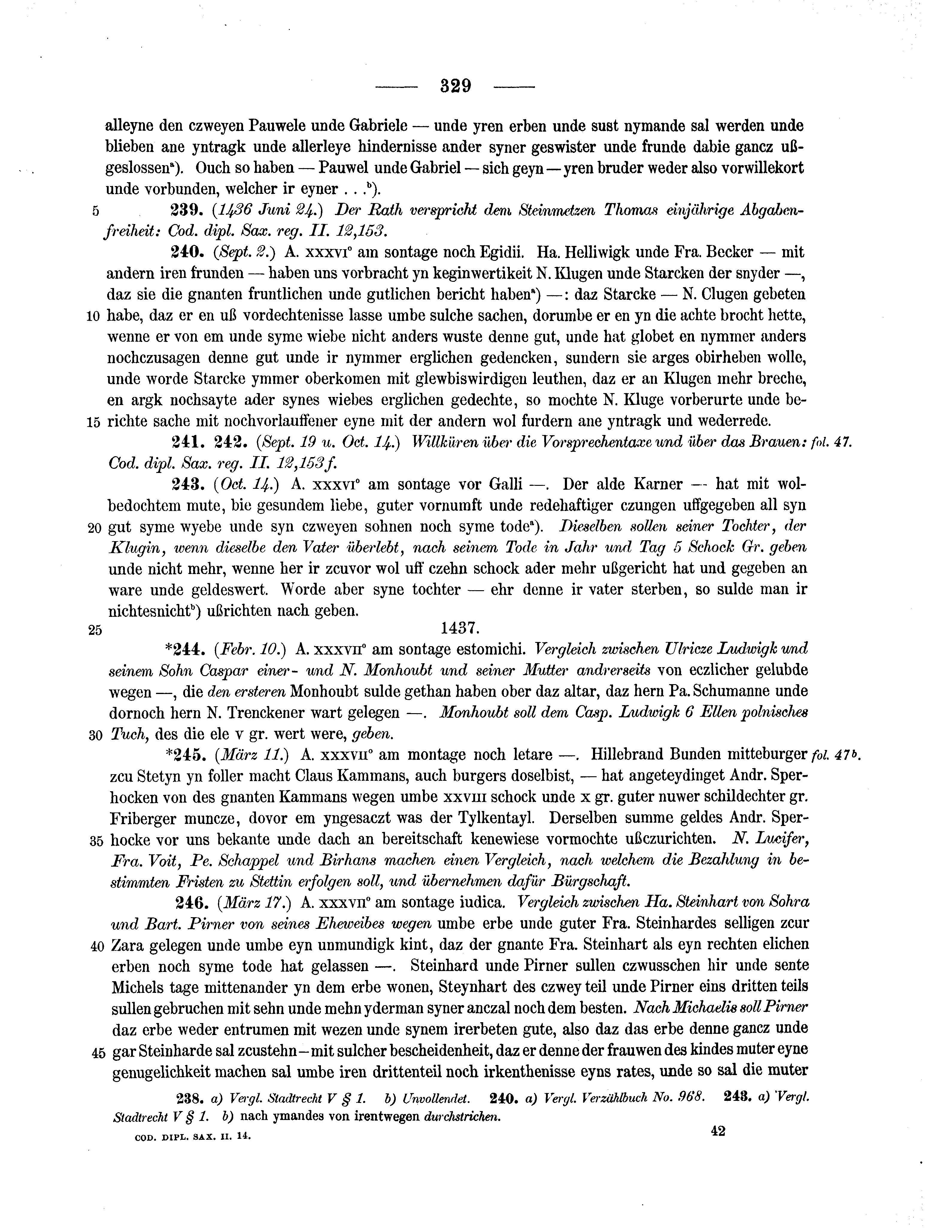 Historische Urkunde Seite 329 aus Band cds2_14