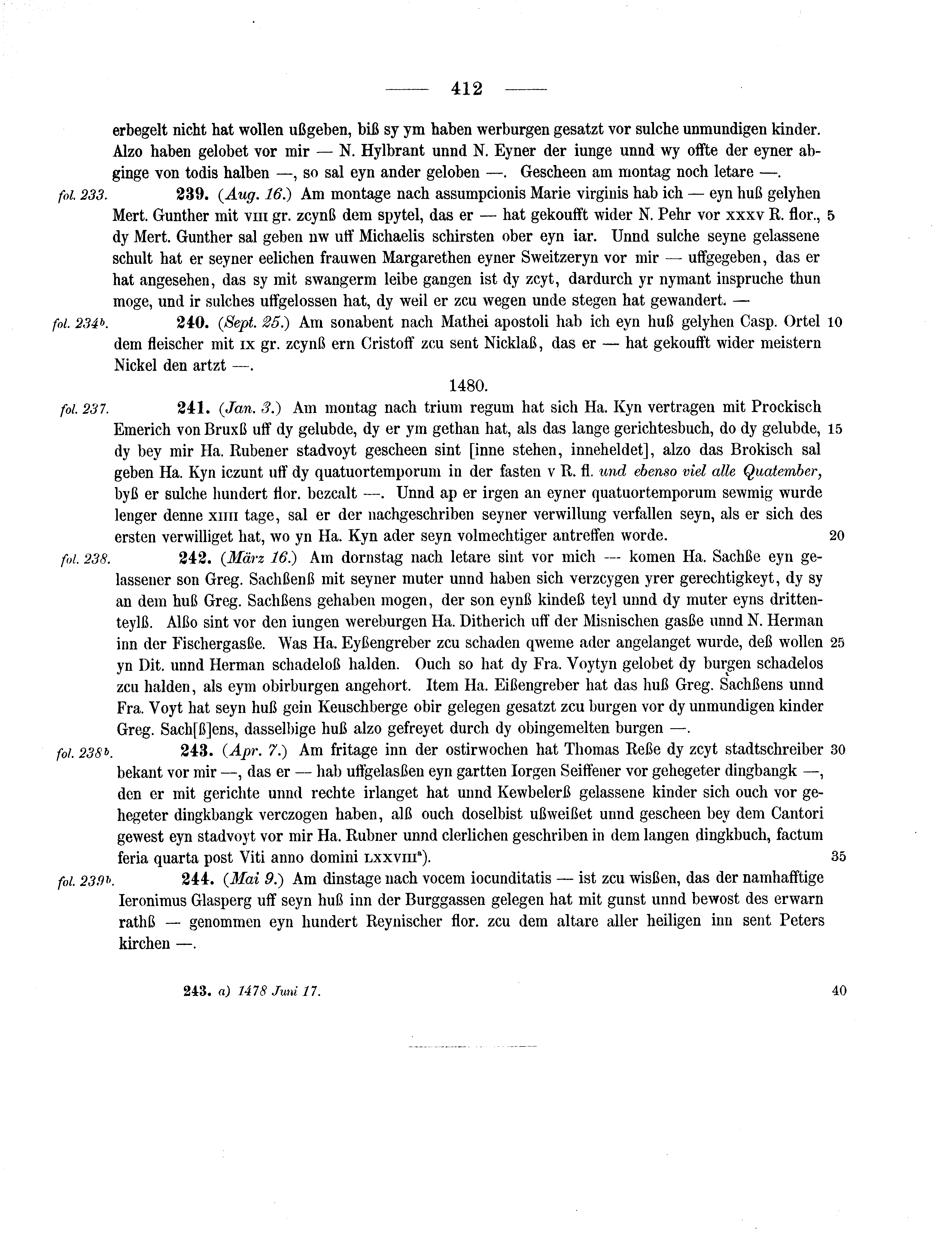 Historische Urkunde Seite 412 aus Band cds2_14