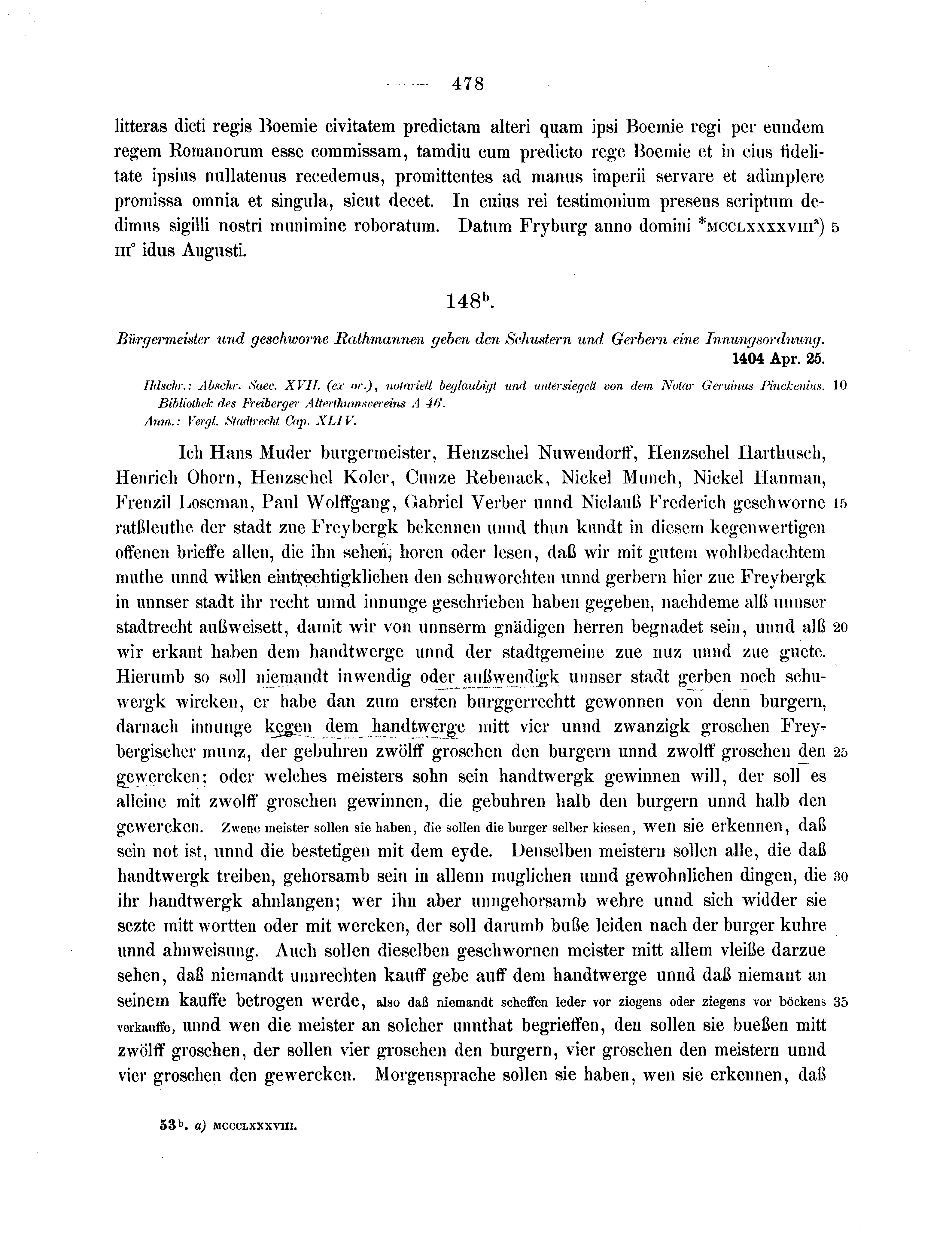 Historische Urkunde Seite 478 aus Band cds2_14
