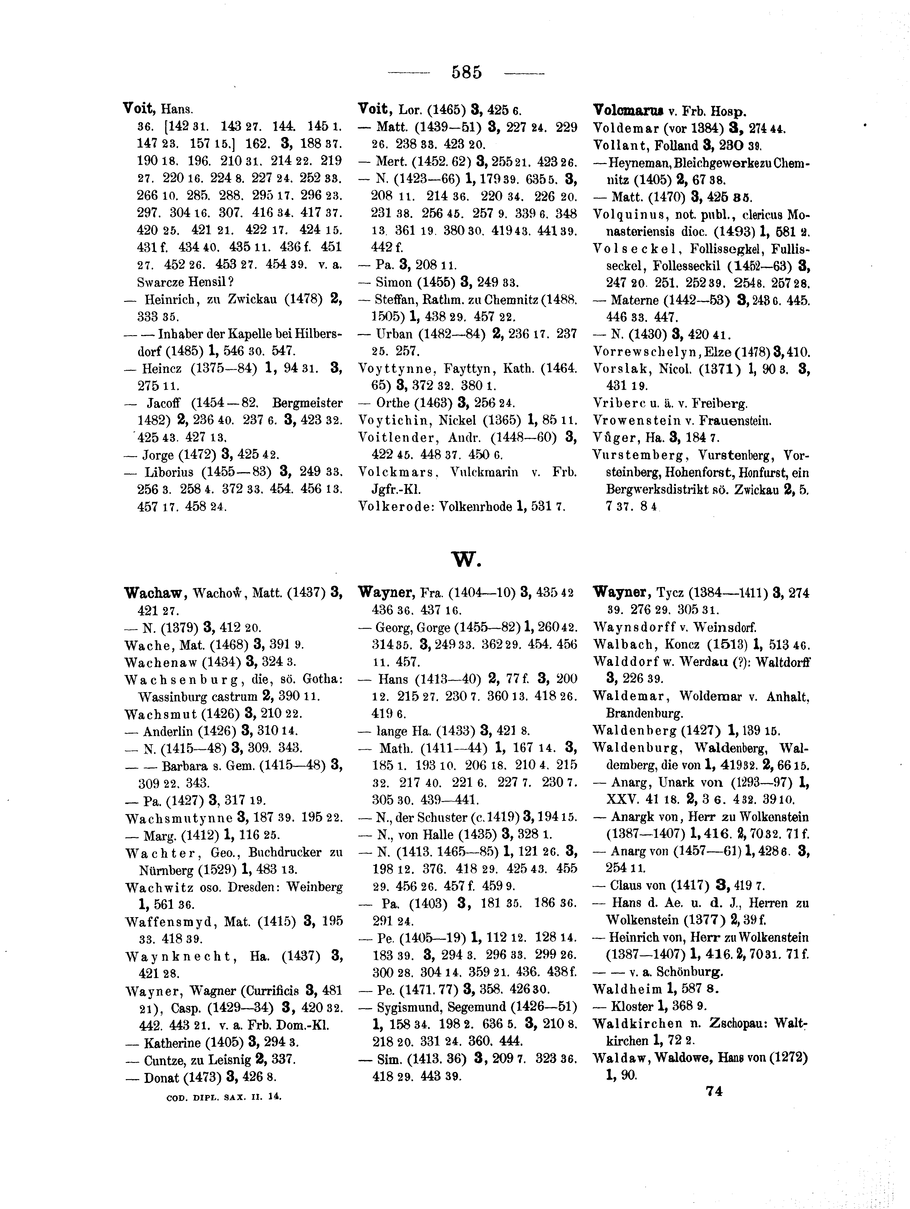 Historische Urkunde Seite 585 aus Band cds2_14