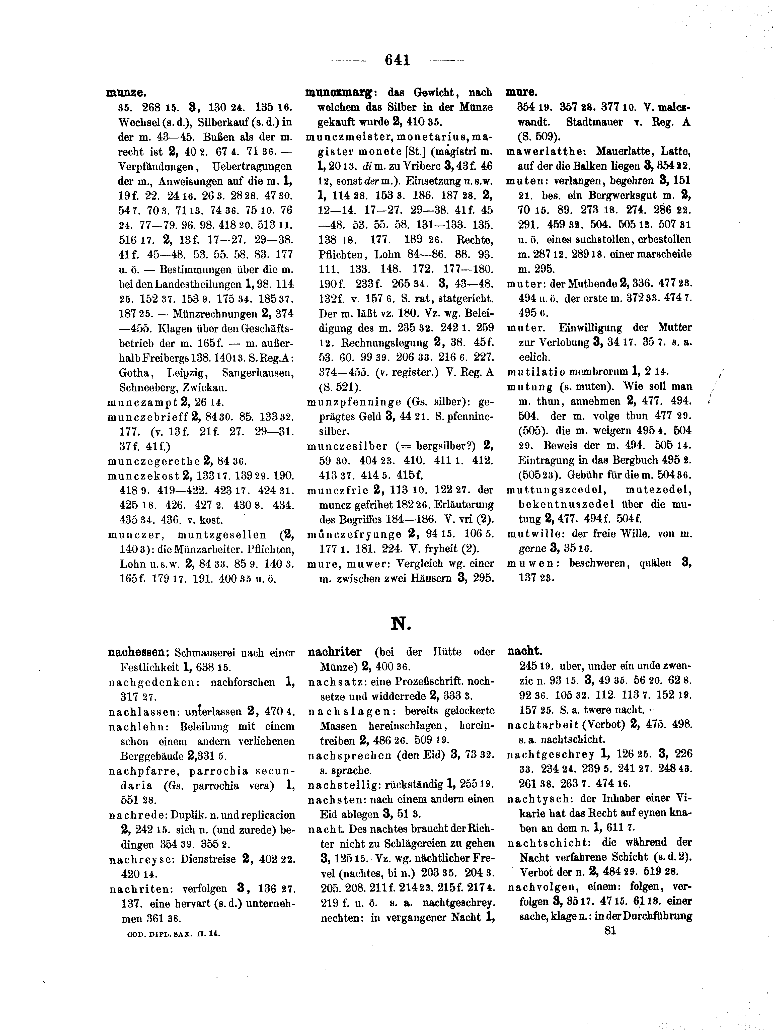 Historische Urkunde Seite 641 aus Band cds2_14