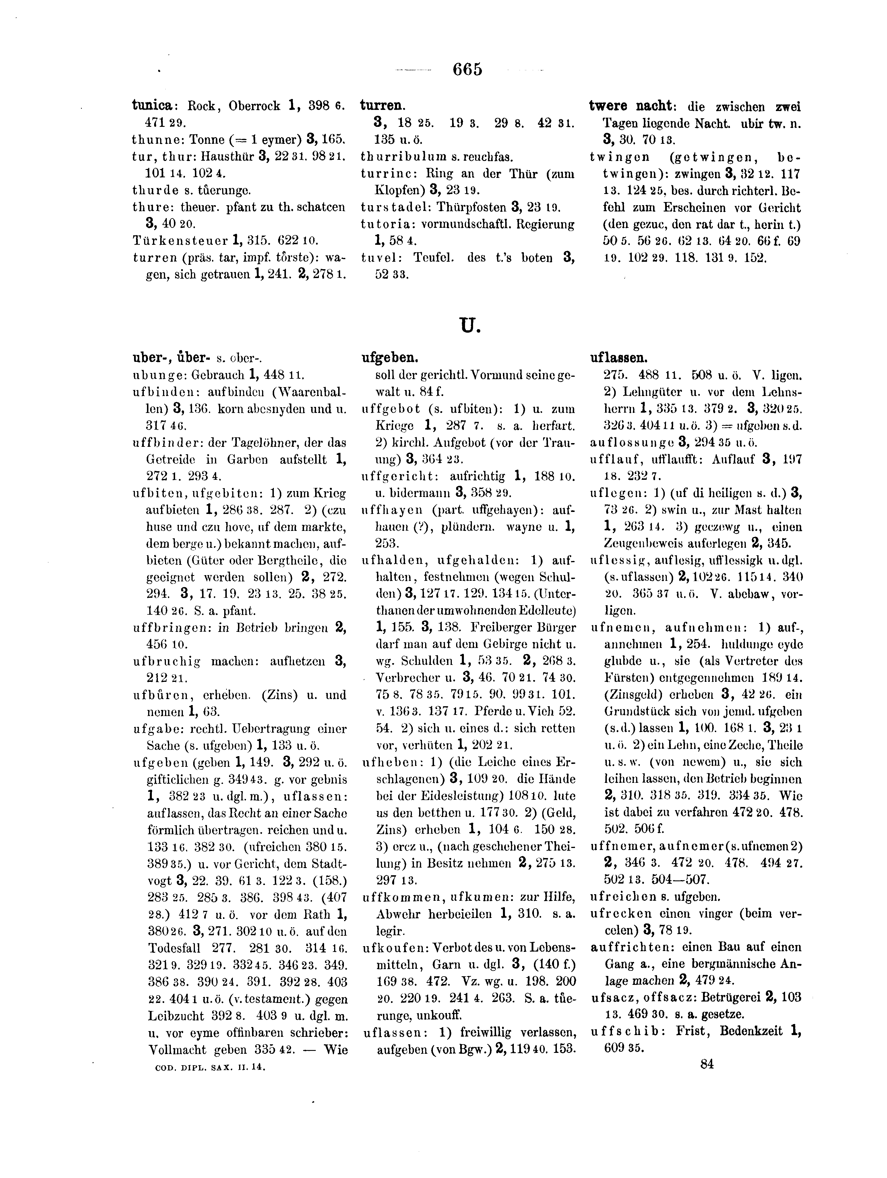 Historische Urkunde Seite 665 aus Band cds2_14