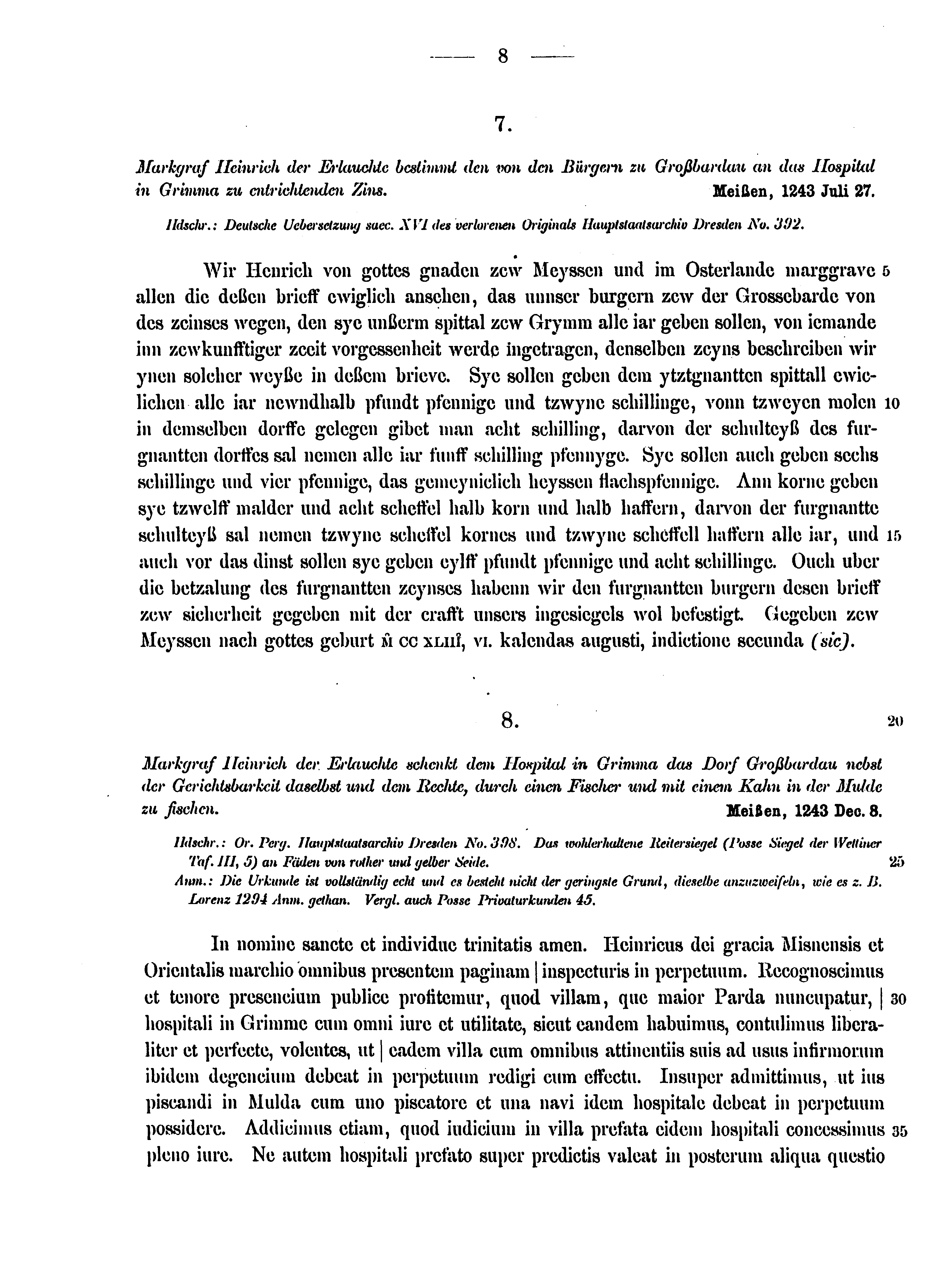 Historische Urkunde Seite 8 aus Band cds2_15