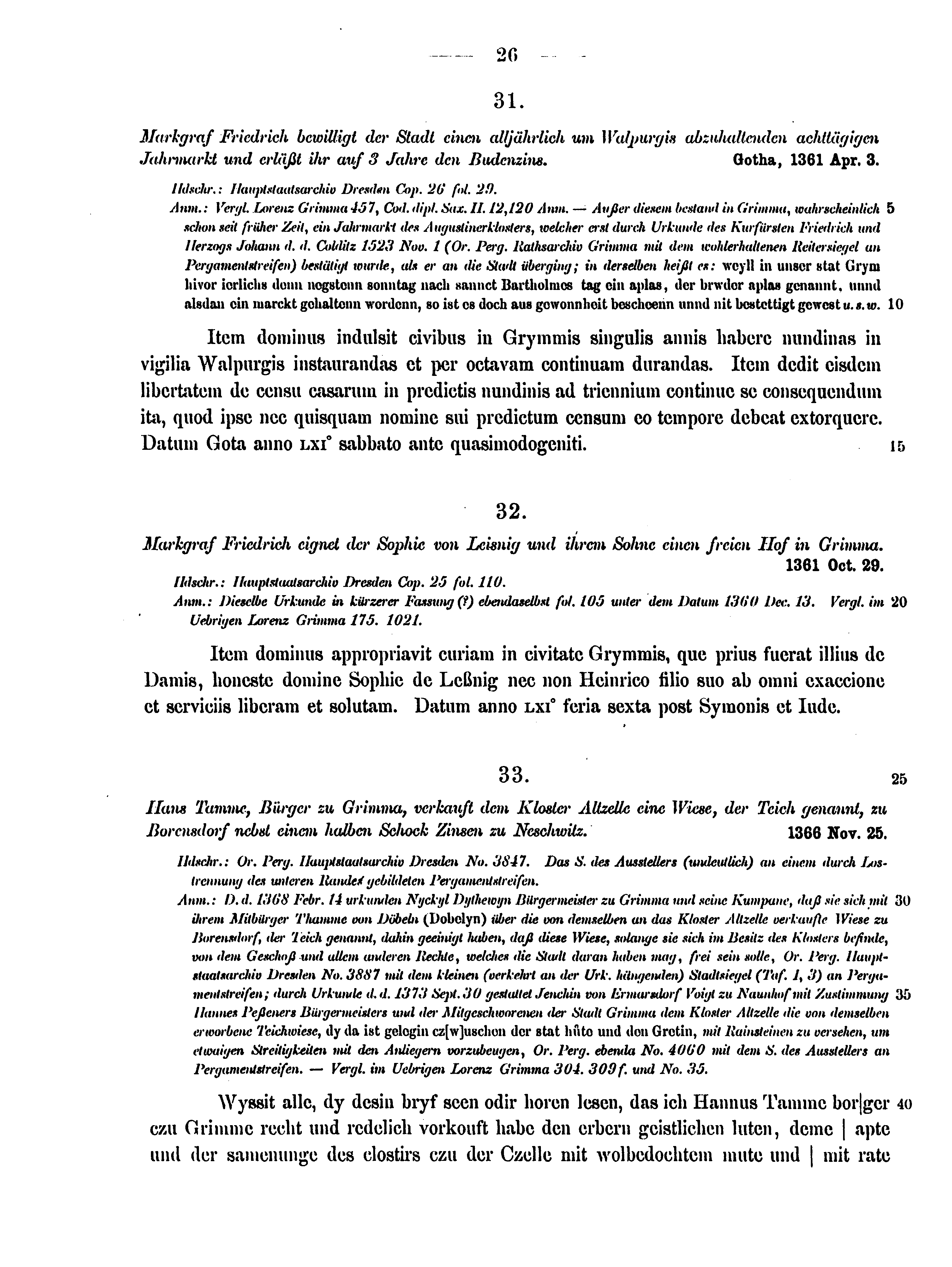 Historische Urkunde Seite 26 aus Band cds2_15