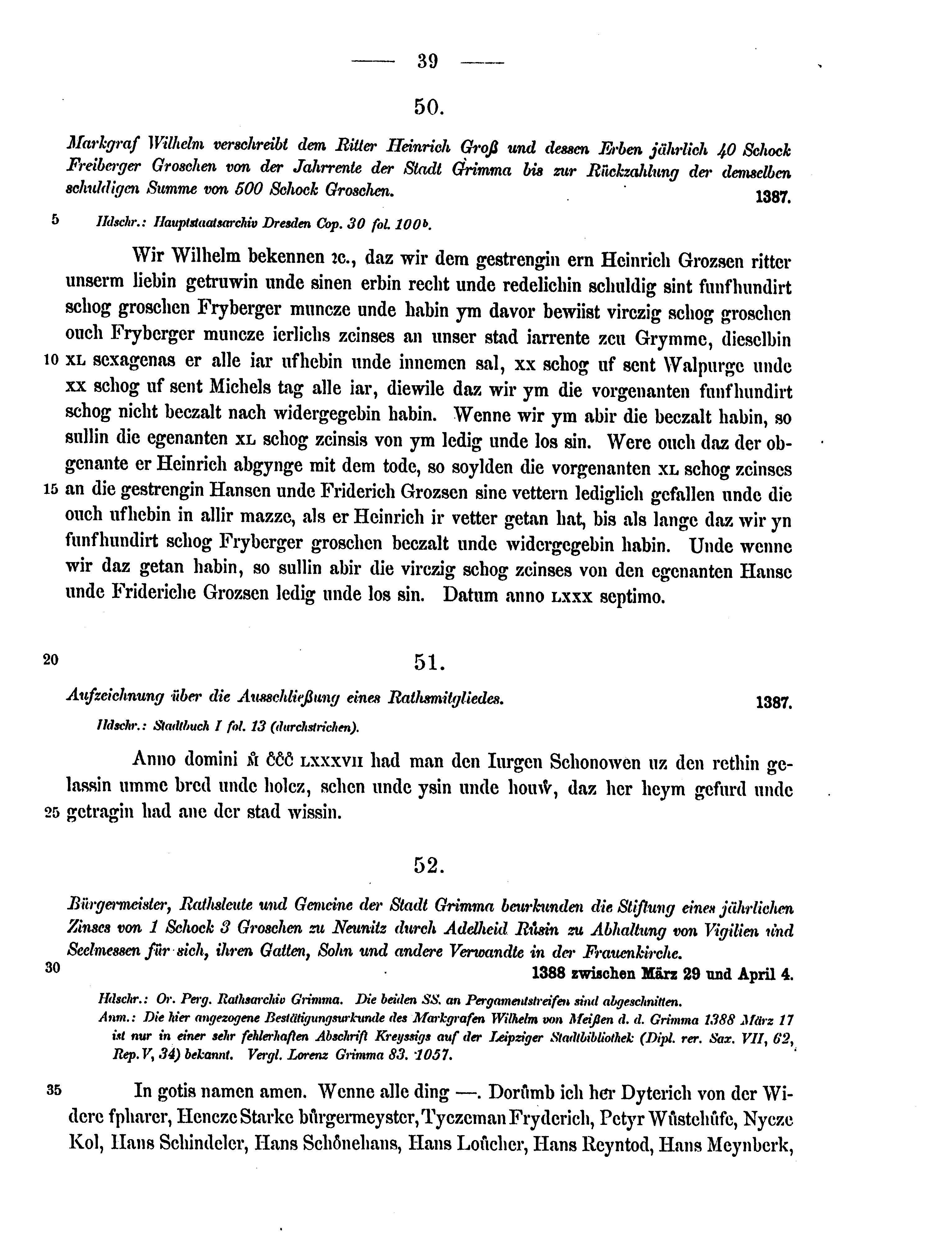 Historische Urkunde Seite 39 aus Band cds2_15