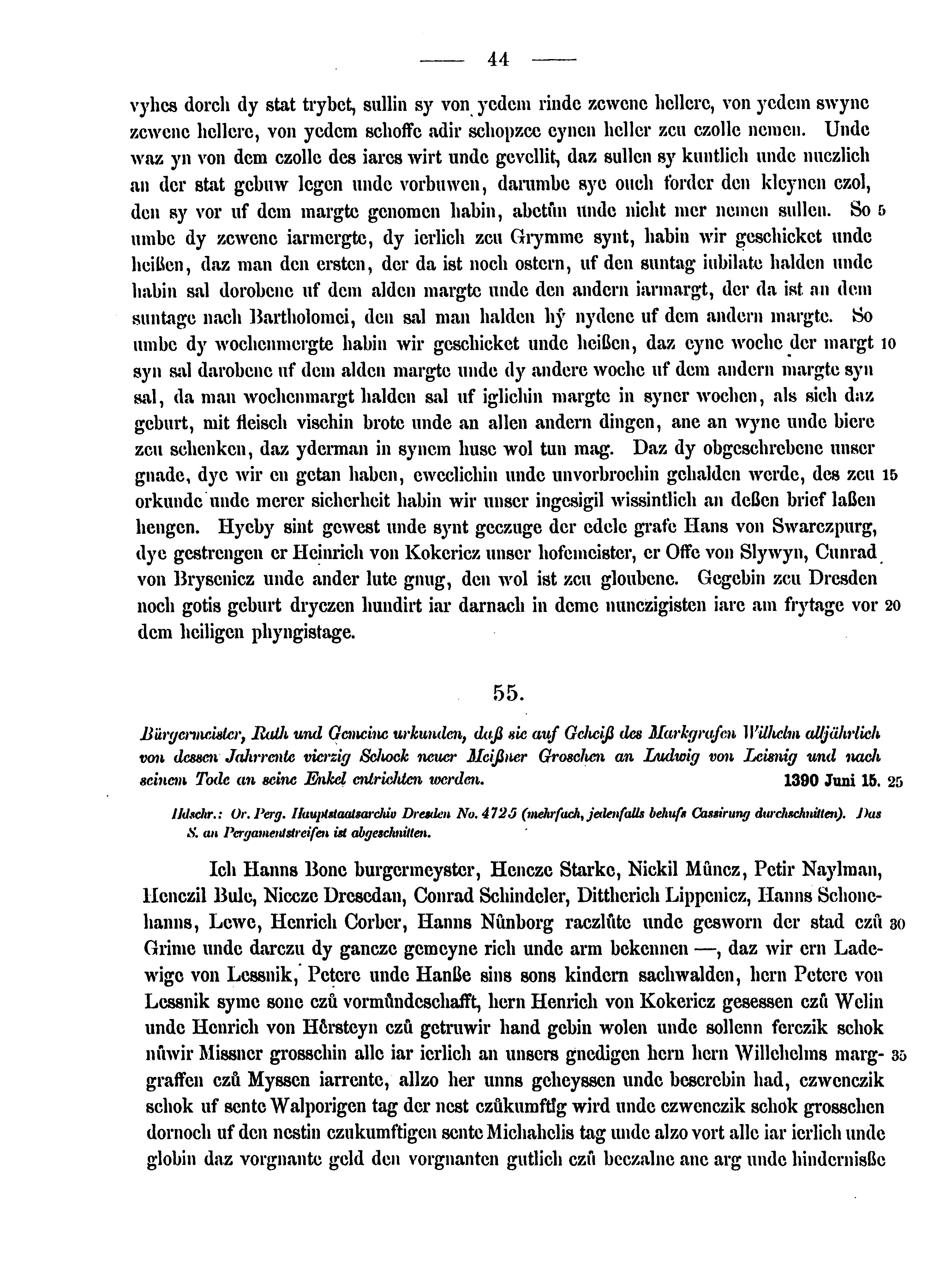 Historische Urkunde Seite 44 aus Band cds2_15