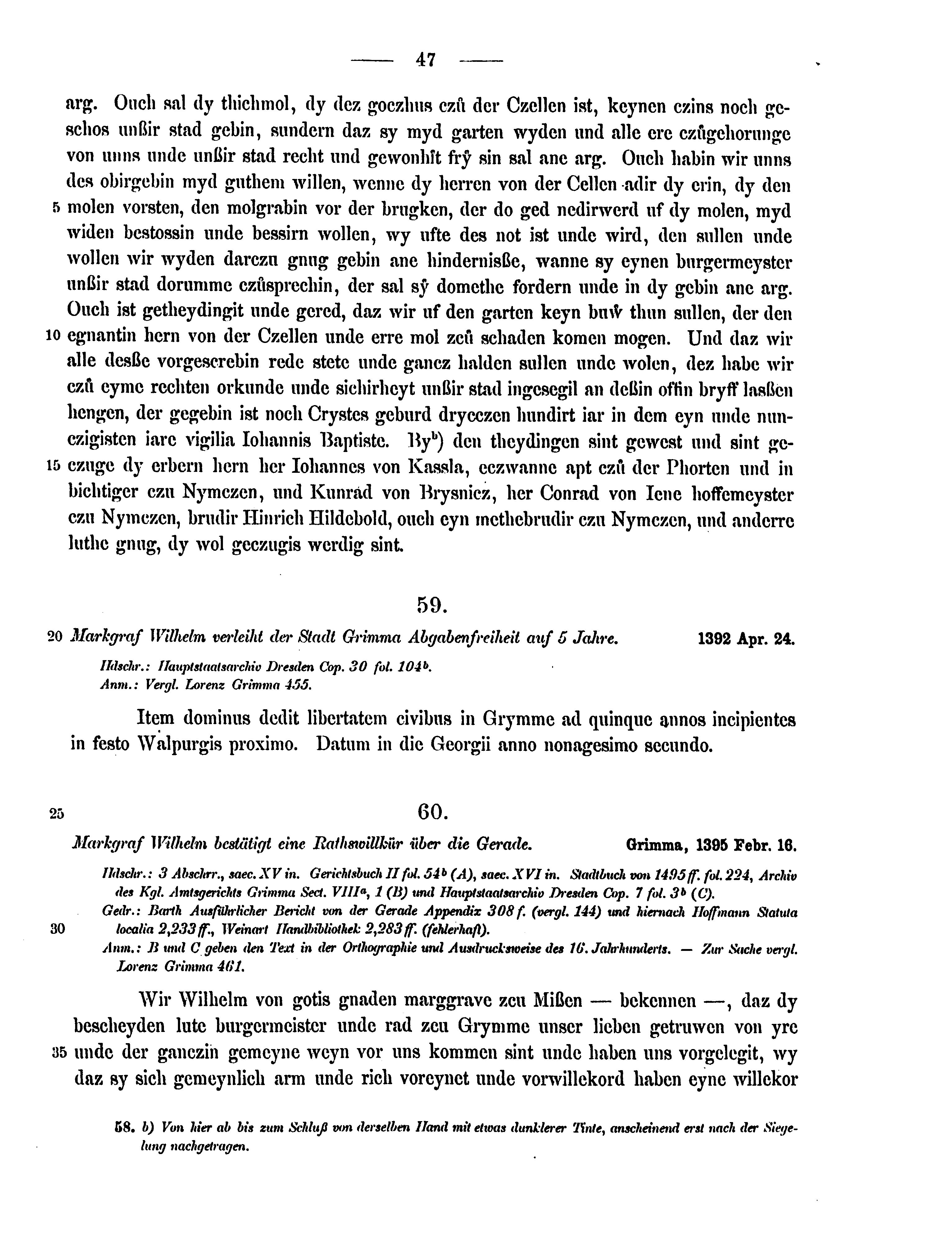 Historische Urkunde Seite 47 aus Band cds2_15