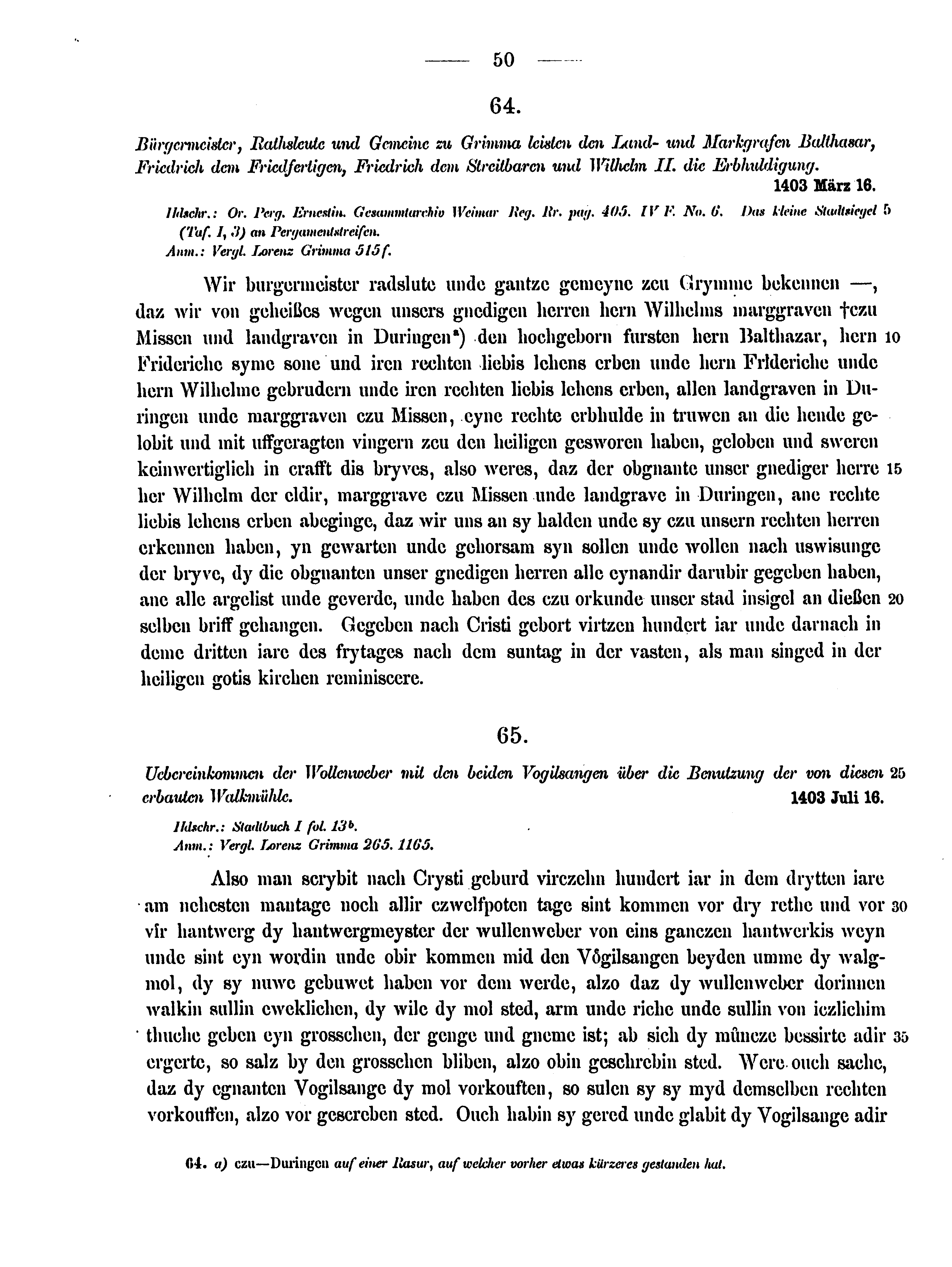 Historische Urkunde Seite 50 aus Band cds2_15