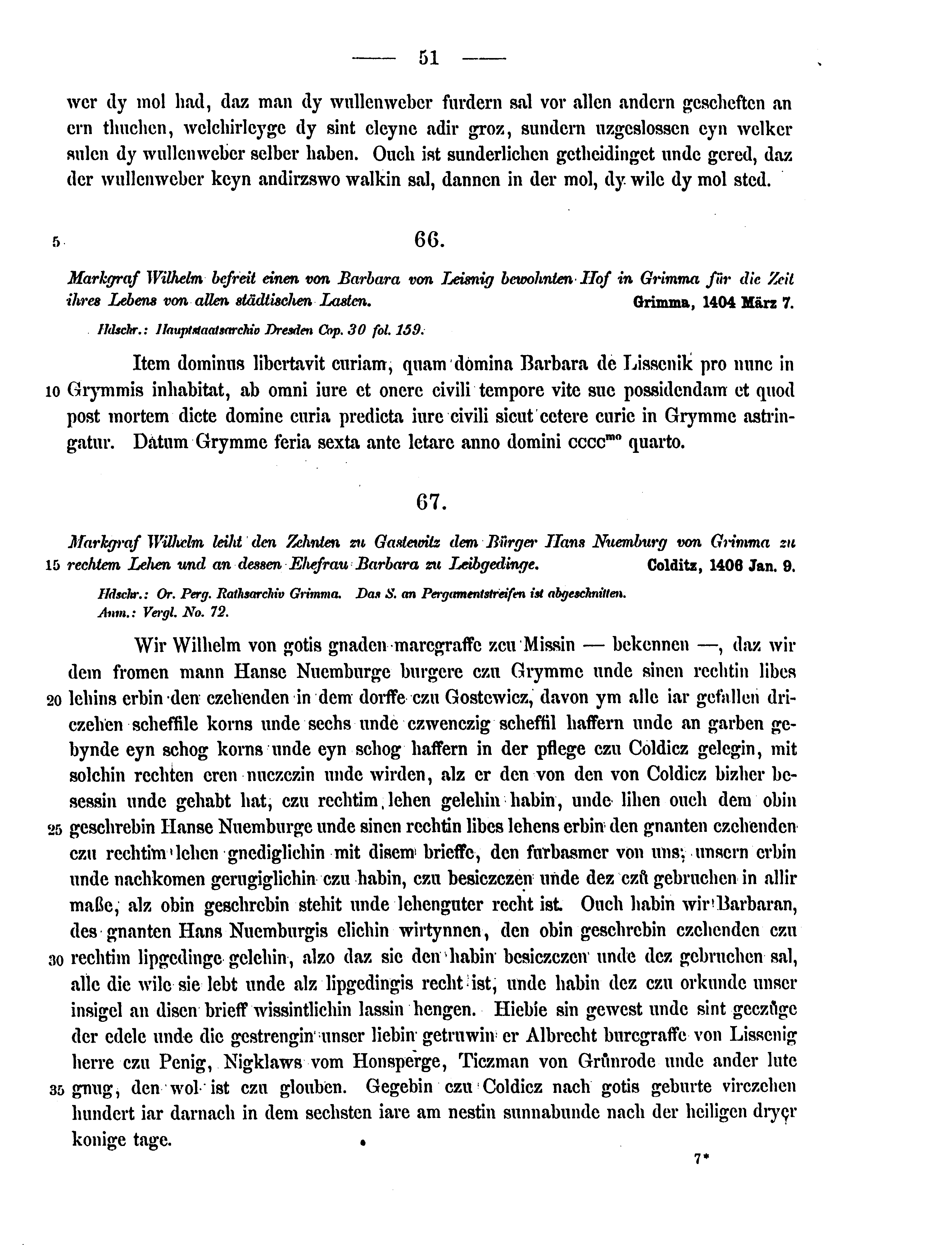 Historische Urkunde Seite 51 aus Band cds2_15