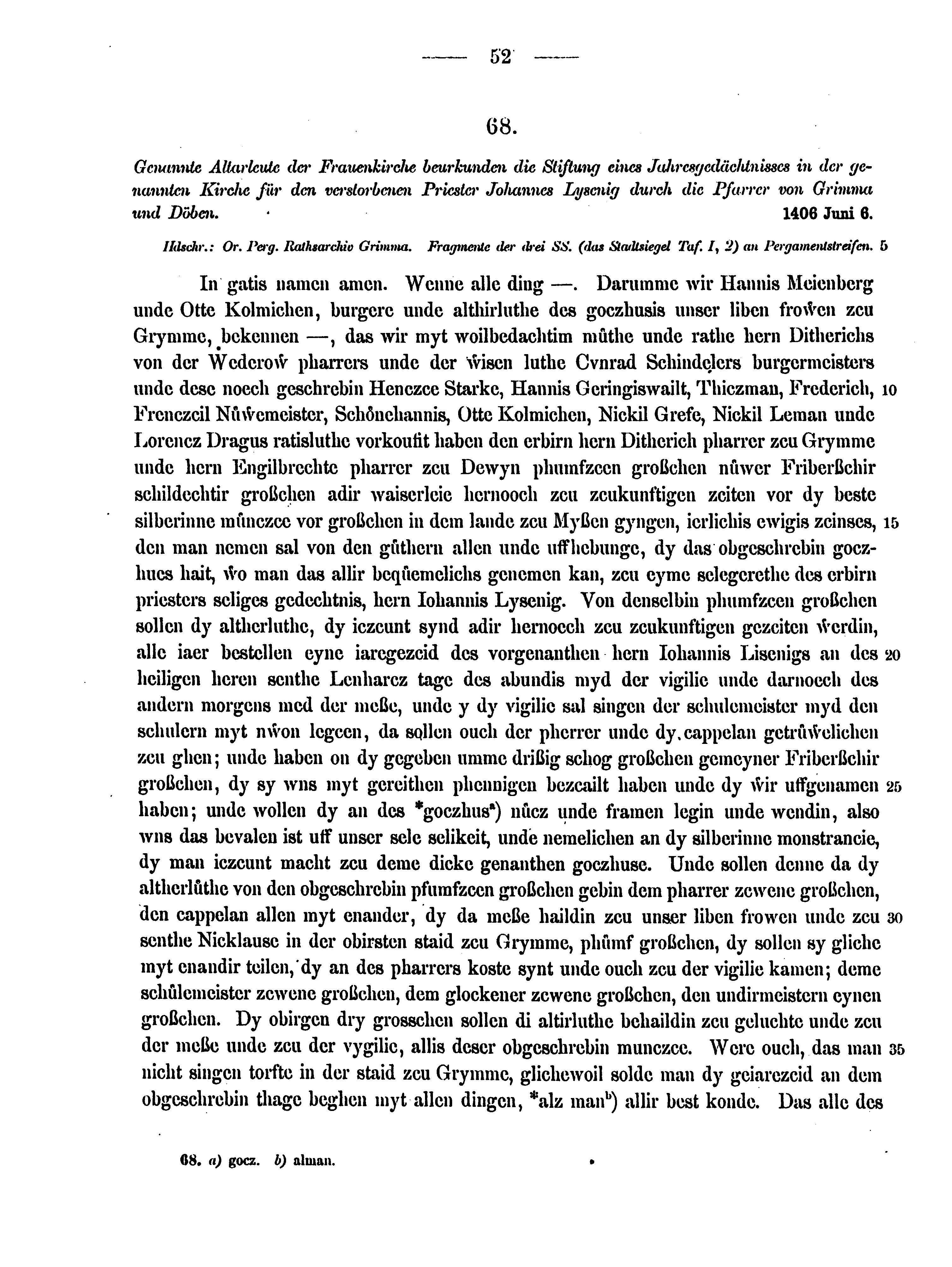 Historische Urkunde Seite 52 aus Band cds2_15