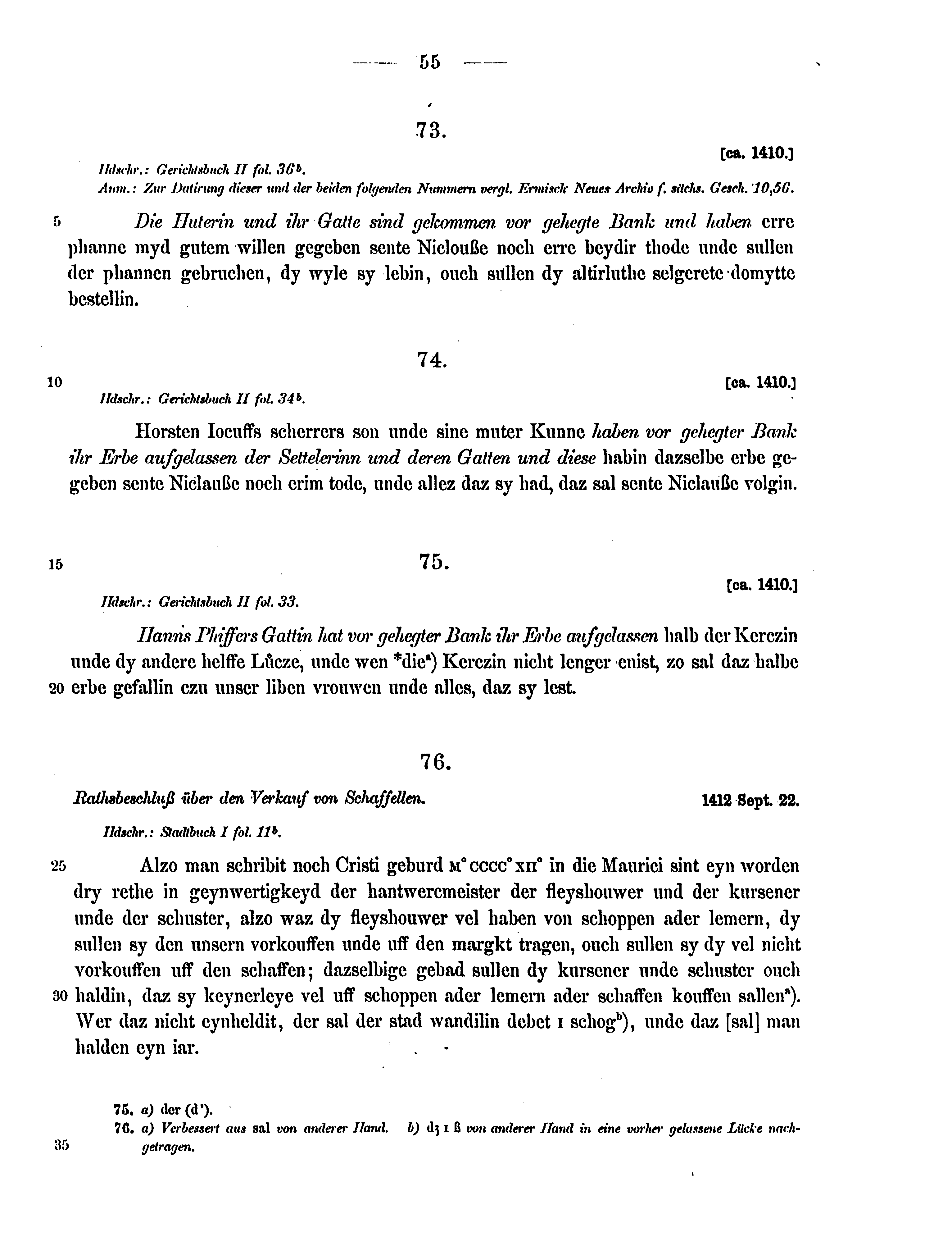 Historische Urkunde Seite 55 aus Band cds2_15