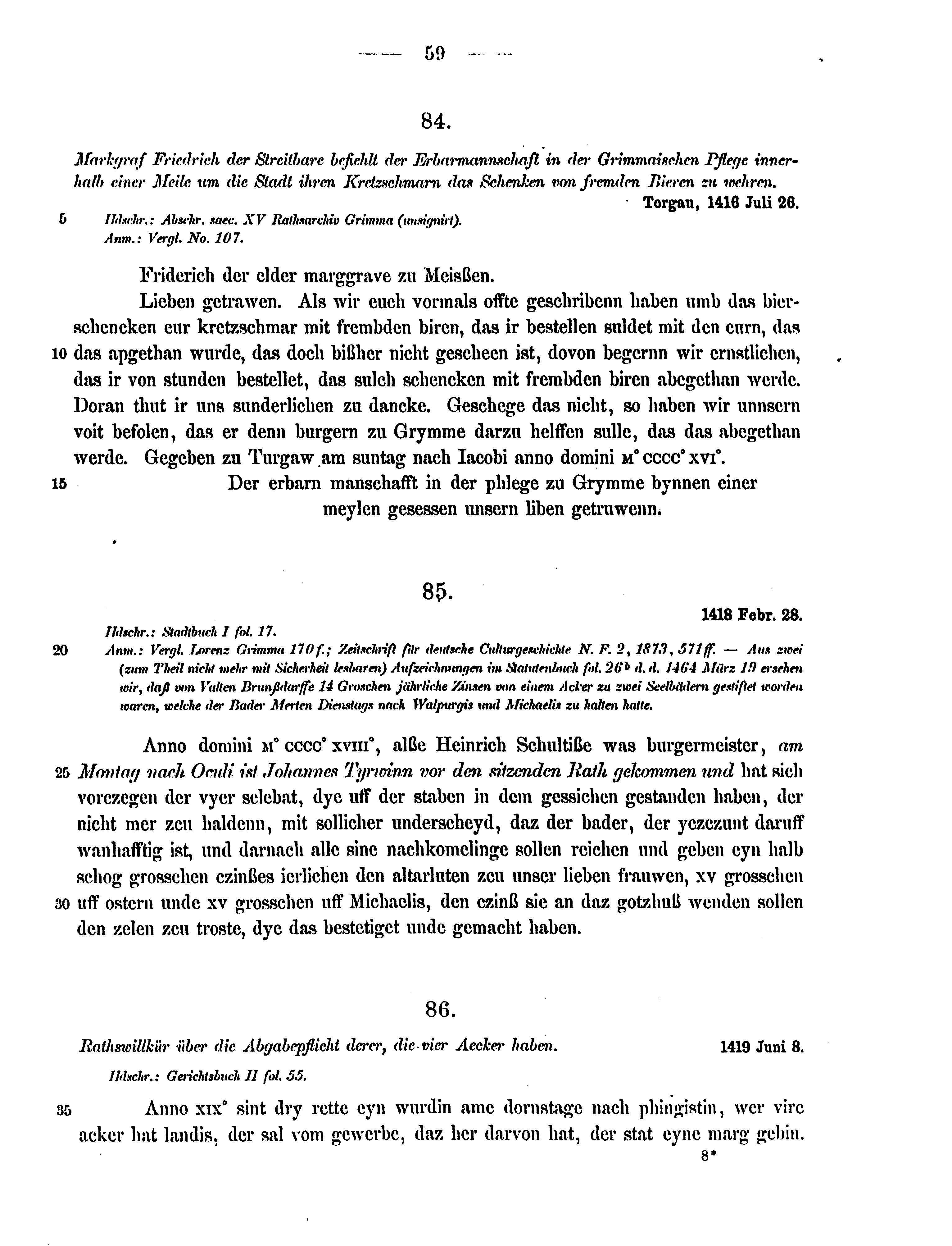 Historische Urkunde Seite 59 aus Band cds2_15